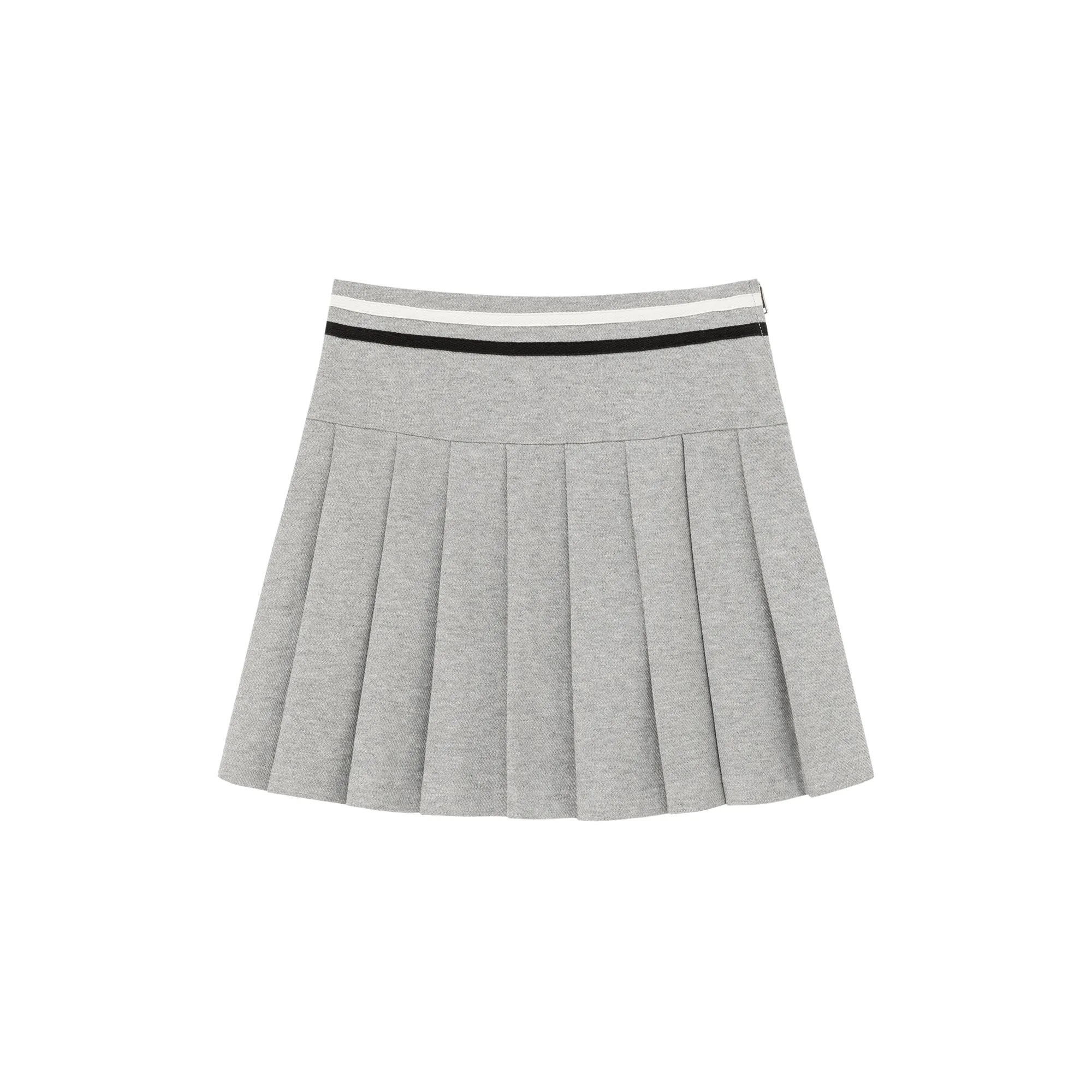 Color Line Pleated Sporty Mini Skirt