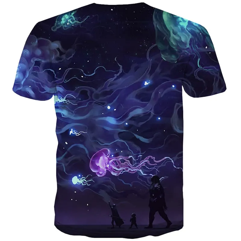 Colorful T-shirt Men Technology Tshirt Anime Psychedelic Tshirt Printed Galaxy Shirt Print