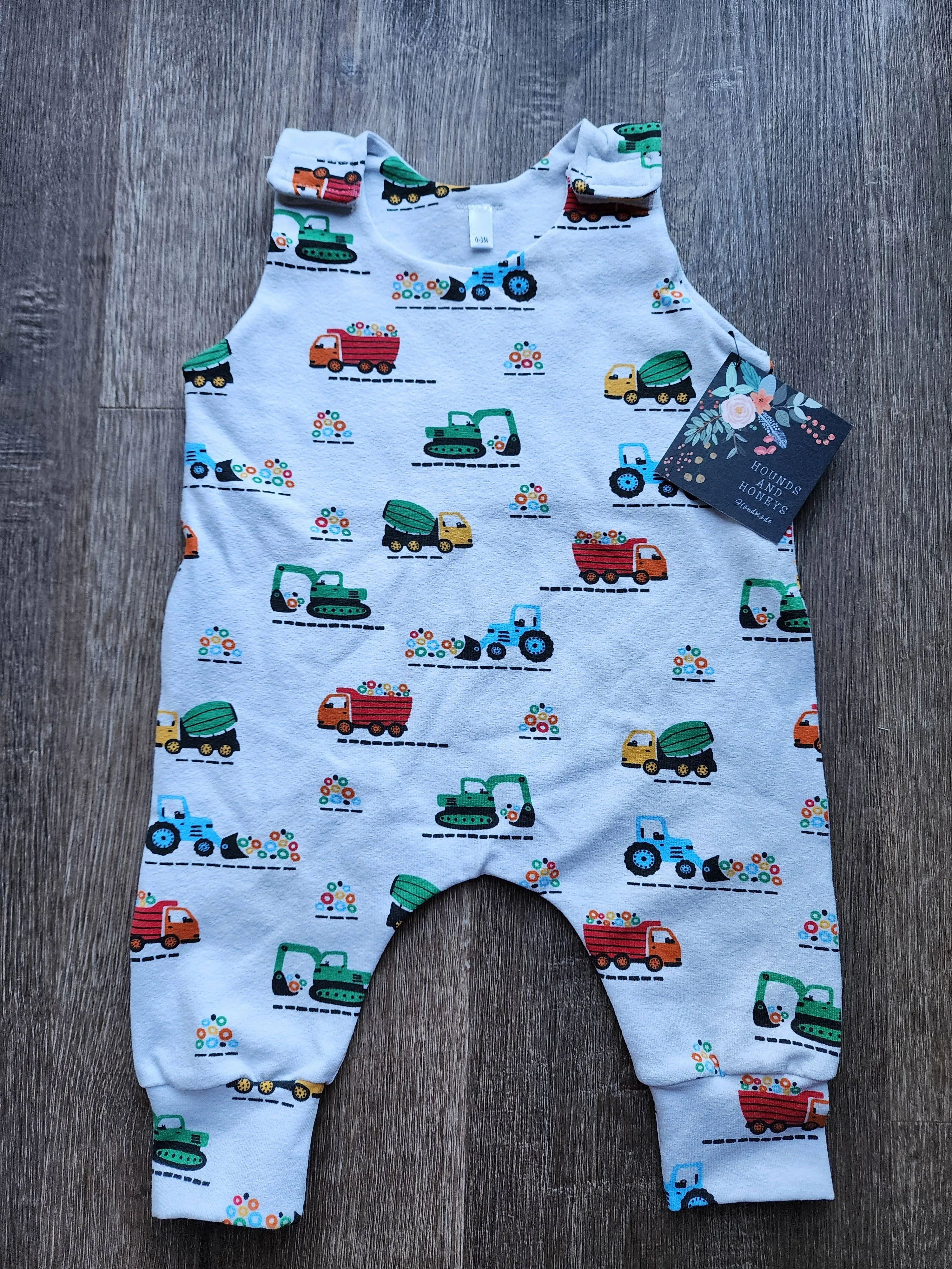 Construction Button Romper