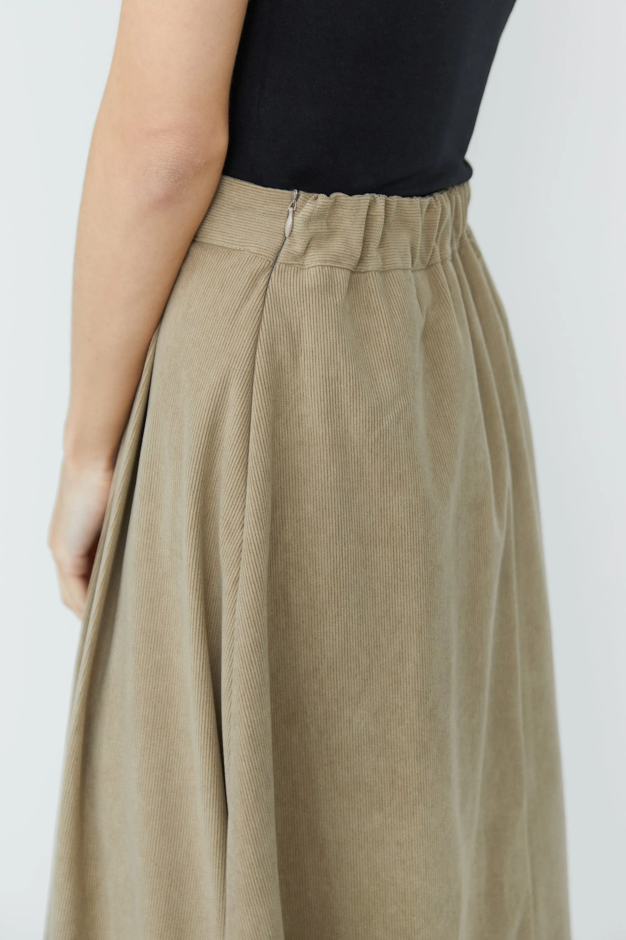 CORDUROY MIDI SKIRT