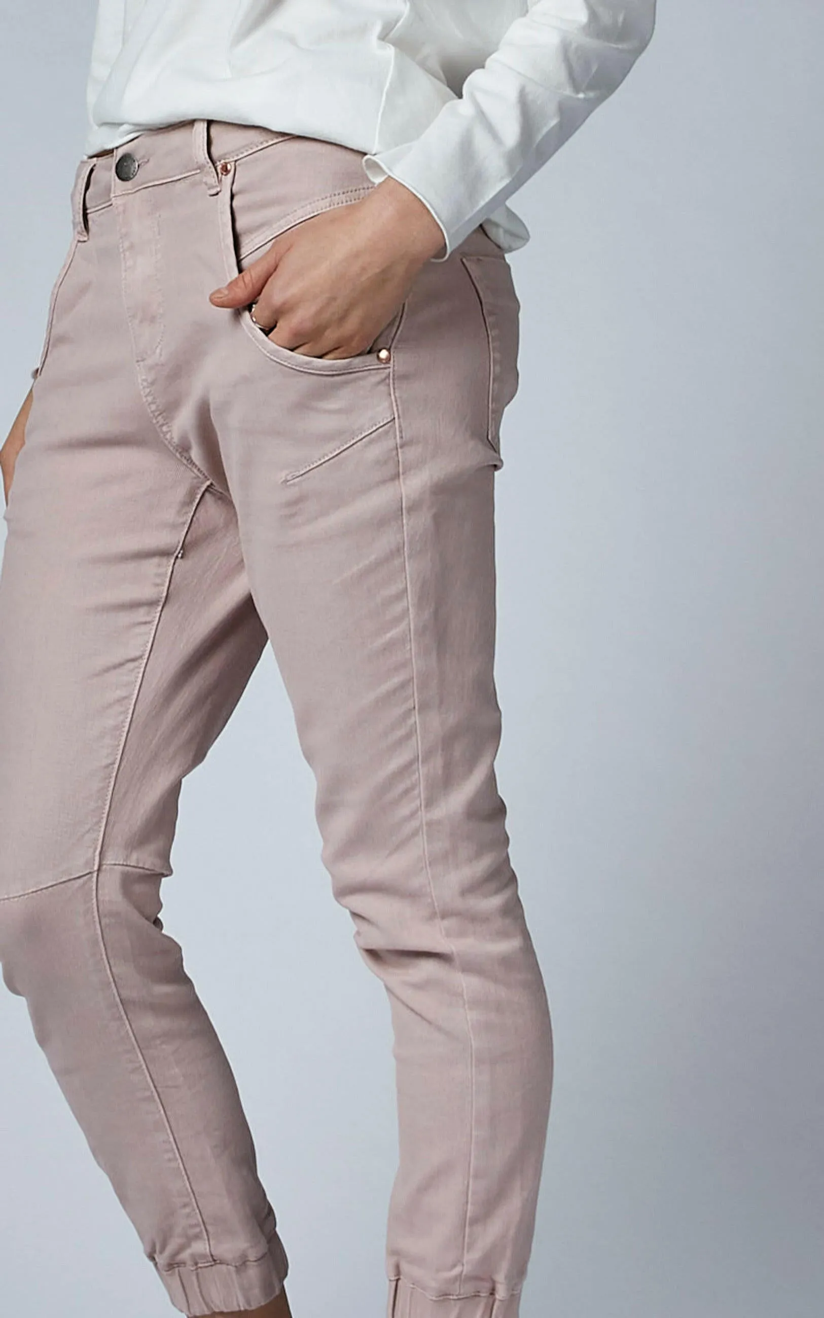 Cuffed Pink Clay Jeans