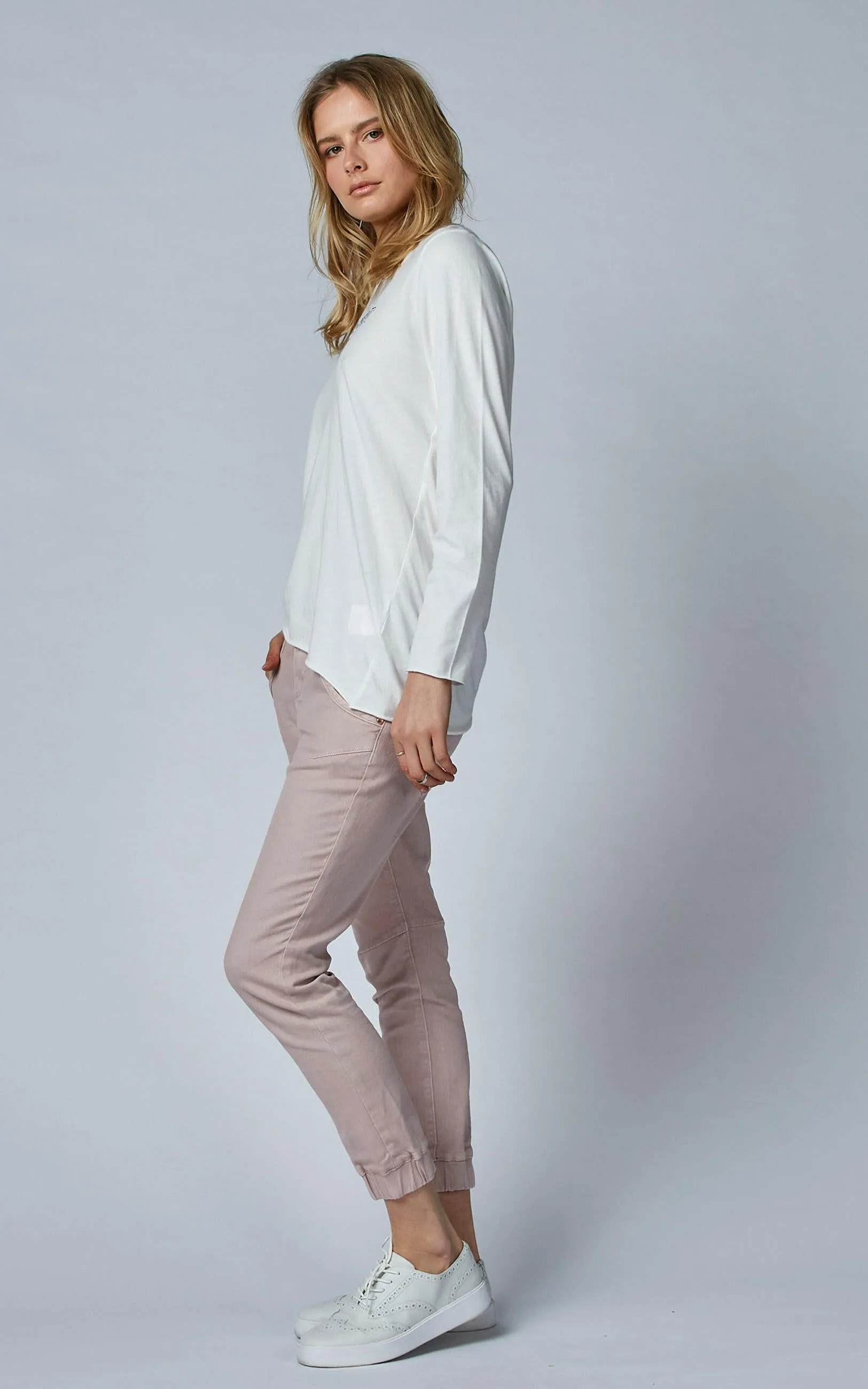 Cuffed Pink Clay Jeans