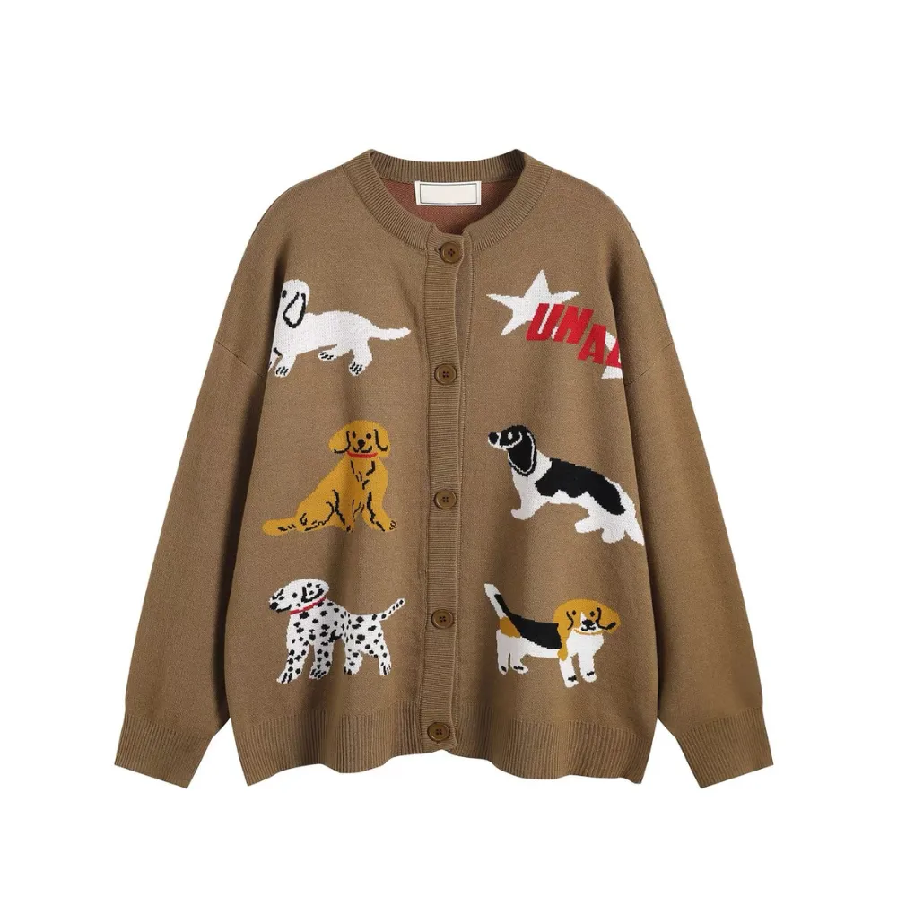 “Cute Doggy” Cardigan