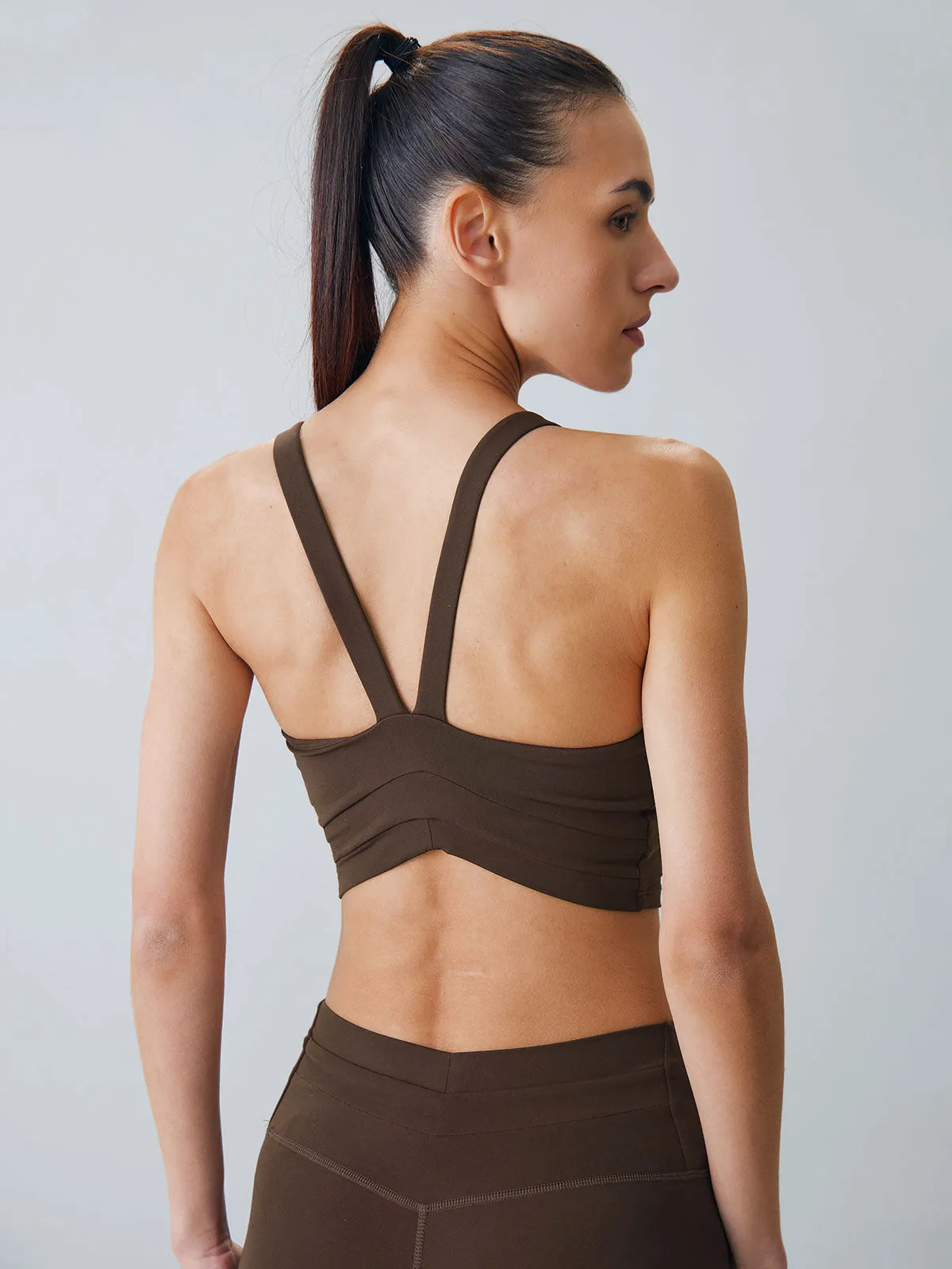 Dark Coffee V-Lift Sports Bra - Light Support