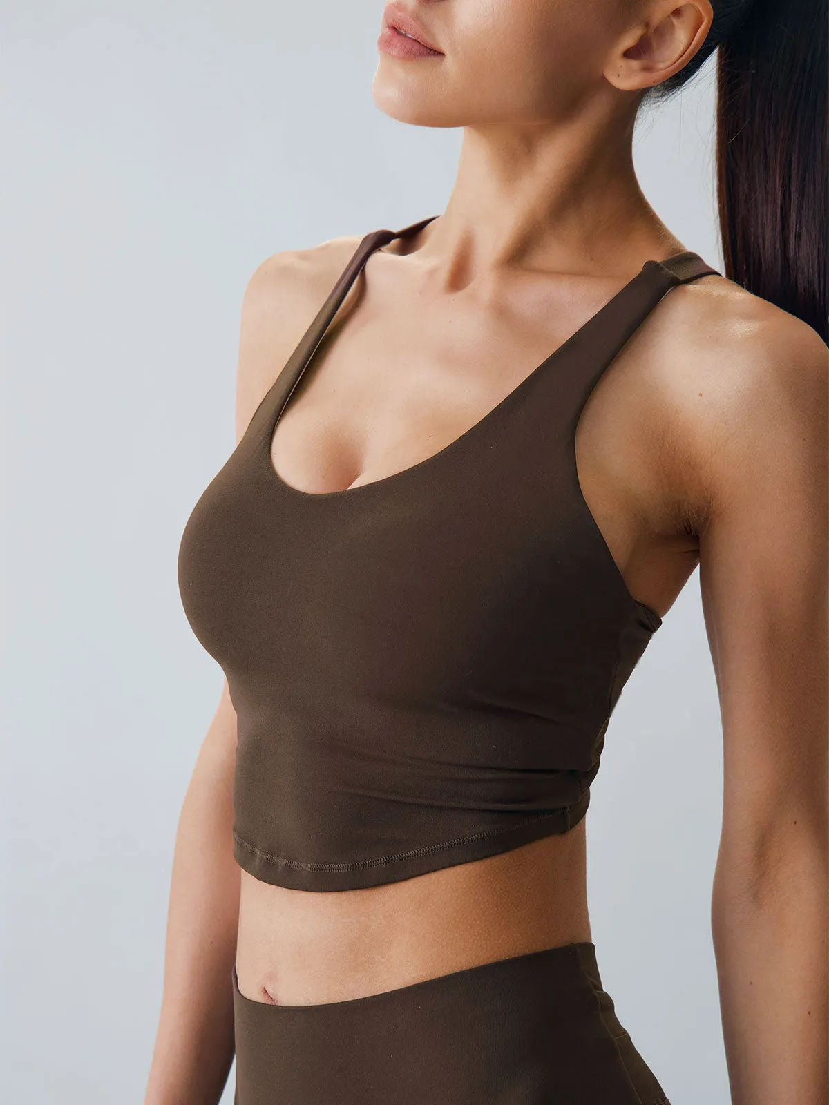 Dark Coffee V-Lift Sports Bra - Light Support