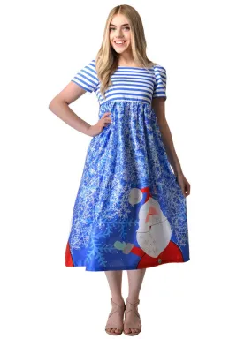 Deluxe Teen Girls Blue Winter Christmas Dress