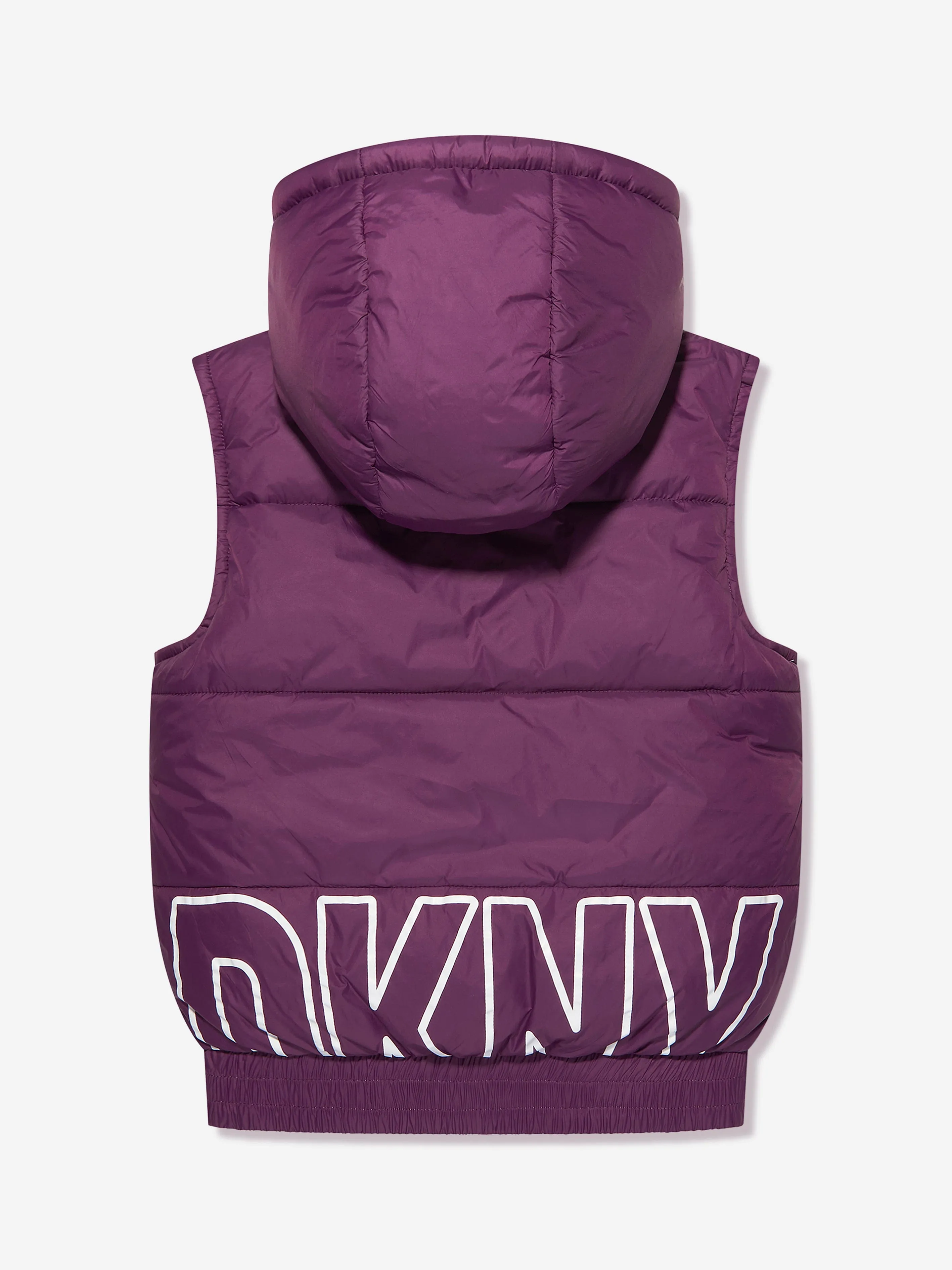 DKNY Girls Reversible Puffer Gilet in Purple