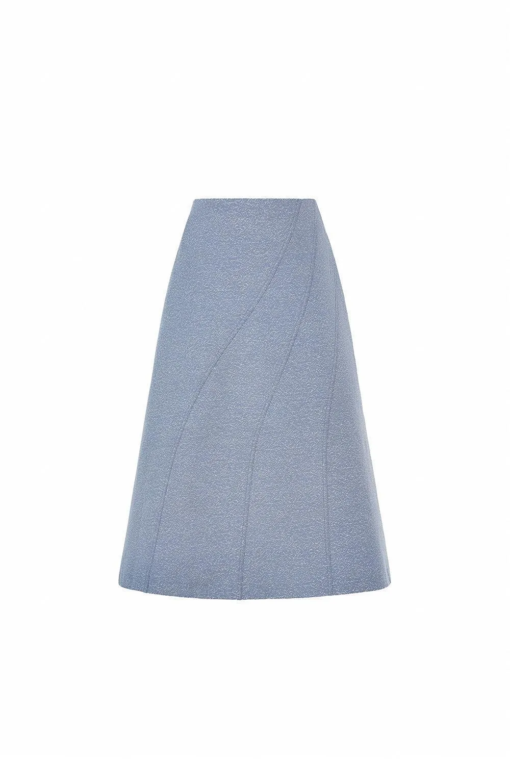 Doan A-line Flared Ribbed Burlap Midi Skirt