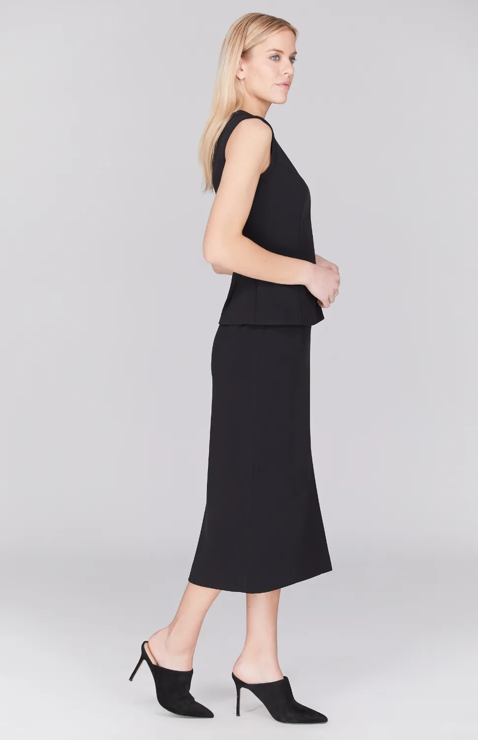 Double Face Narrow Skirt w/ Slit