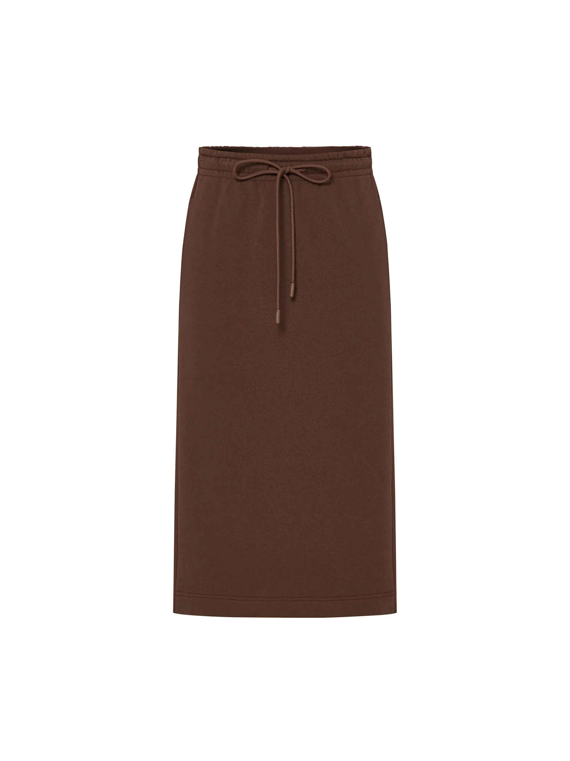 Drawstring Back Slit Skirt