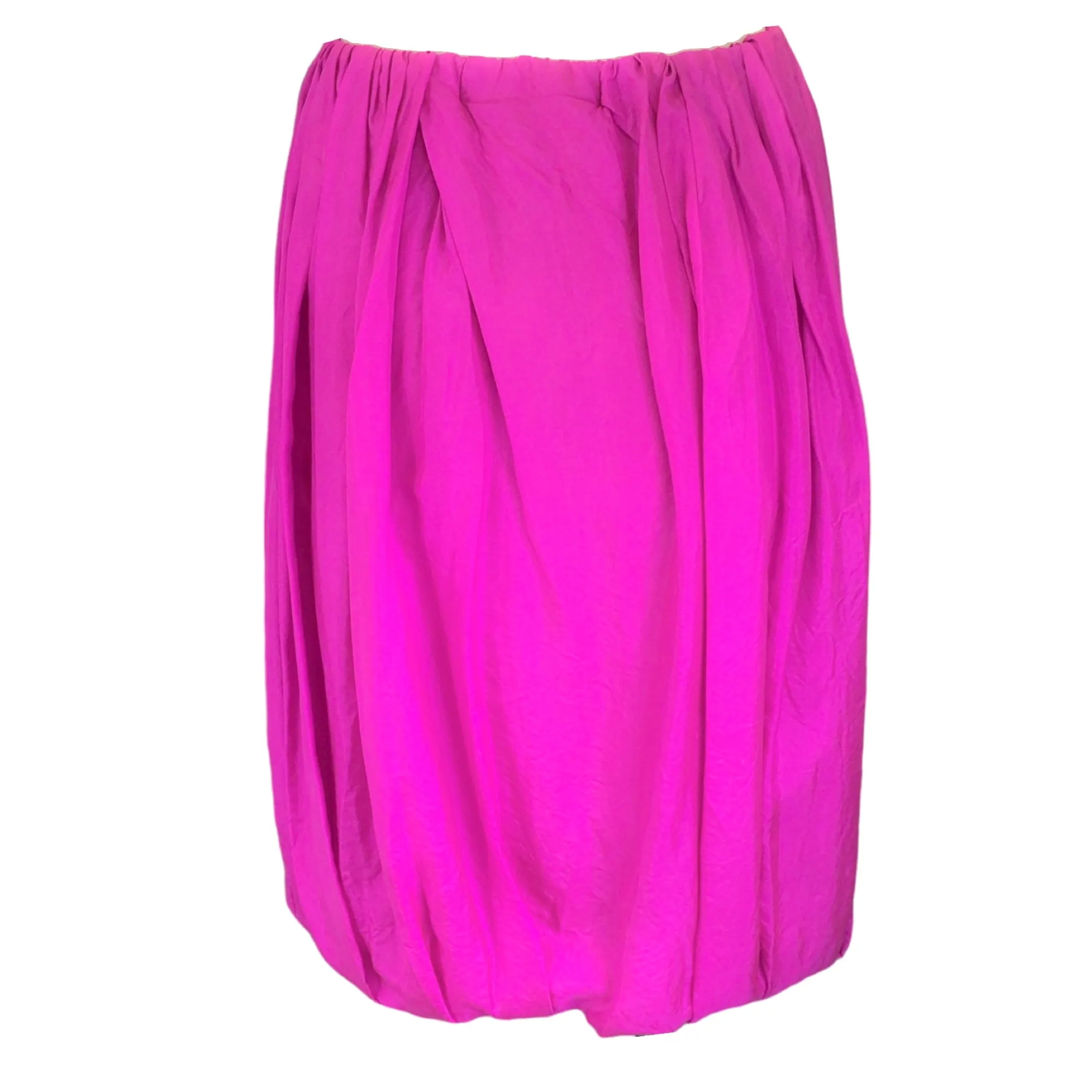 Dries Van Noten Fuchsia Silk Bubble Skirt