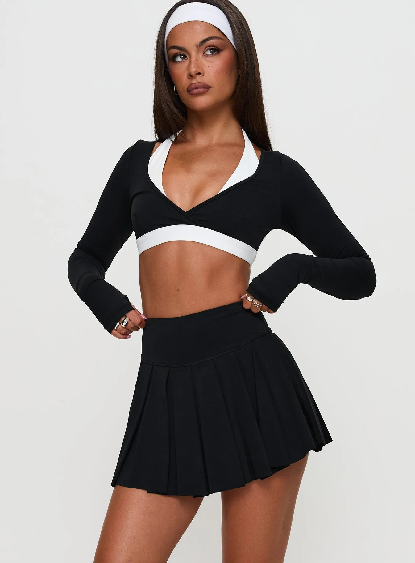 Dynamic Pleat Active Skort Black