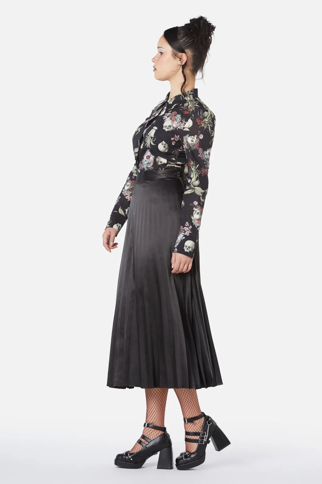 Elegy Knife Pleat Midi Skirt