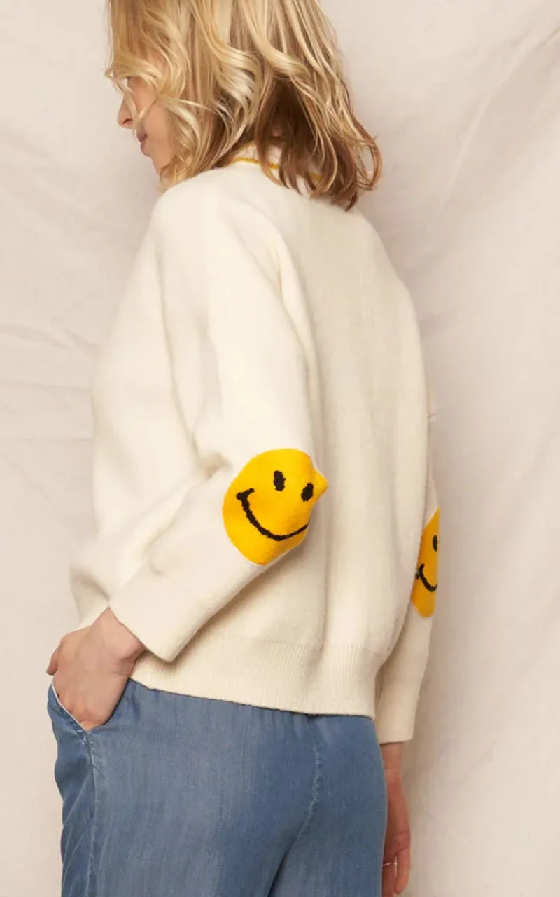 En Crème - Happy Face Elbow Cardigan