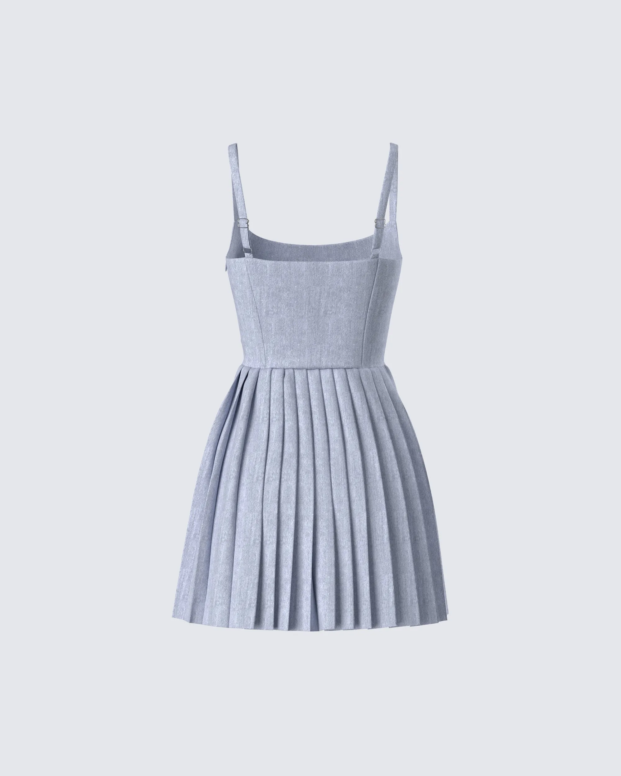 Eudora Grey Pleated Mini Dress