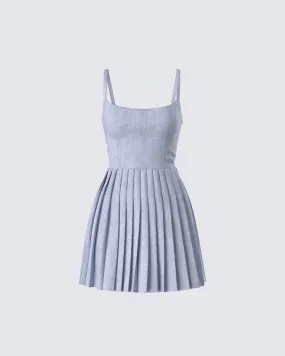 Eudora Grey Pleated Mini Dress