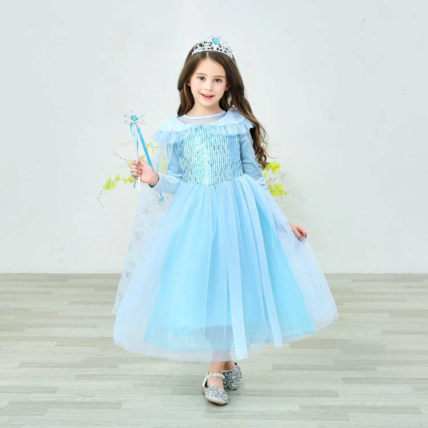 Fancydresswale Elsa frozen princess pageant full sleeve Birthday dress for Girls