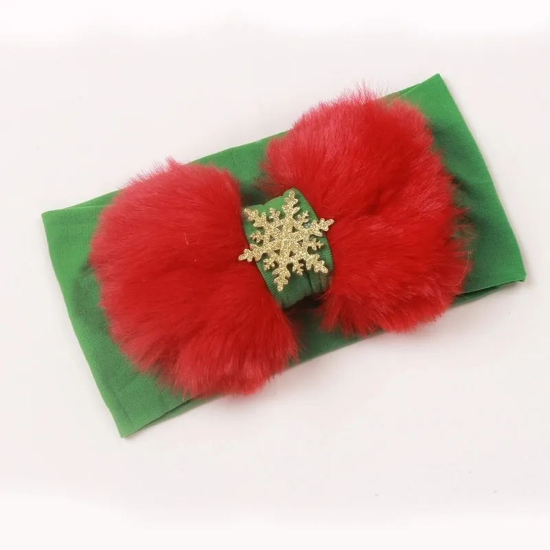 Fashion Bow Knot Snowflake Cloth Pleated Hair Band