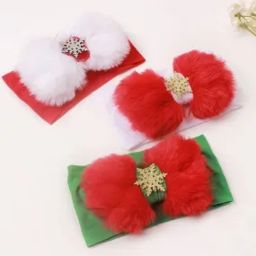 Fashion Bow Knot Snowflake Cloth Pleated Hair Band