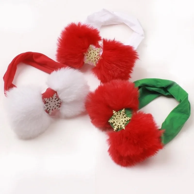 Fashion Bow Knot Snowflake Cloth Pleated Hair Band