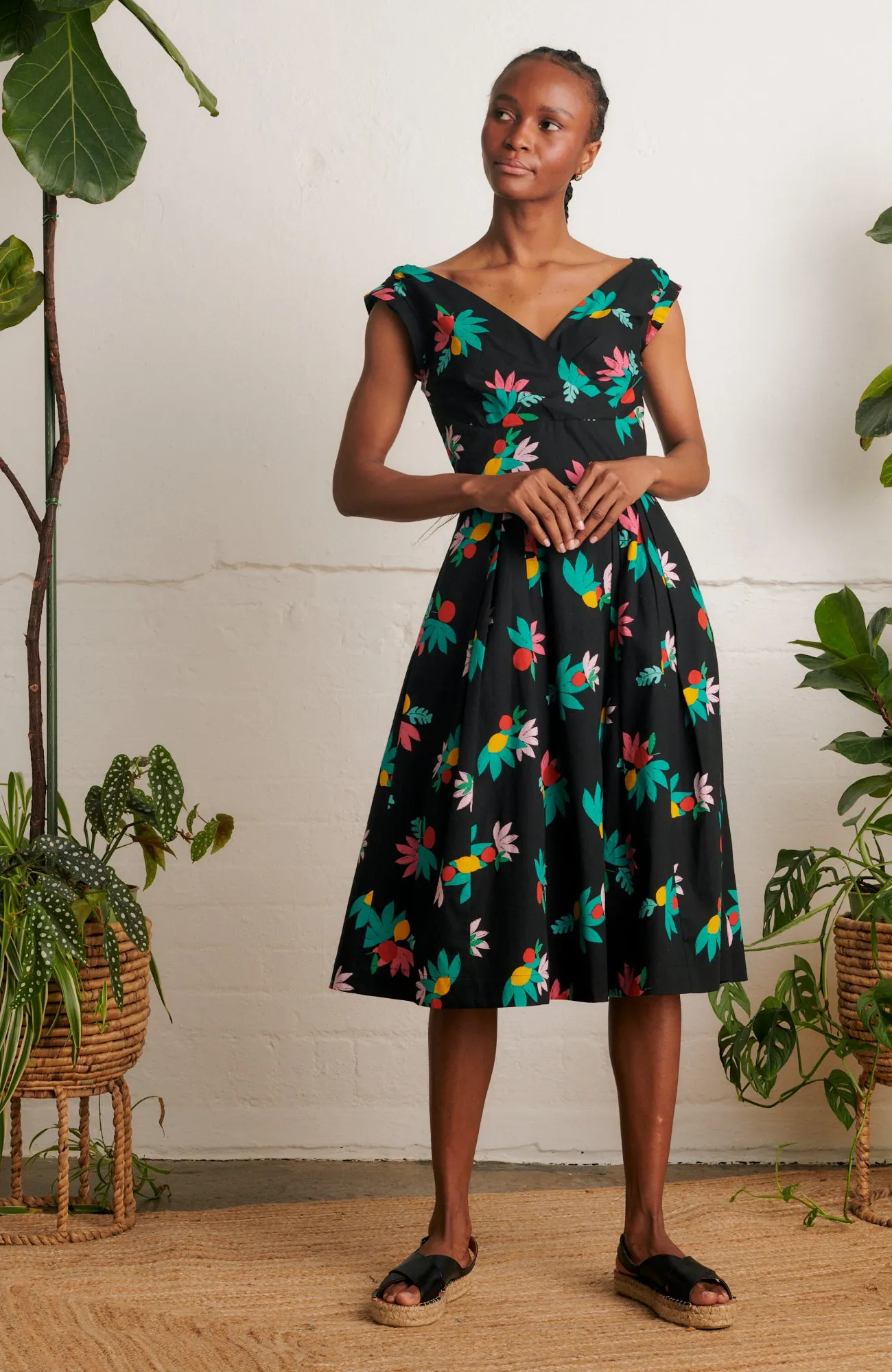 Florence Black Summer Fruits Dress