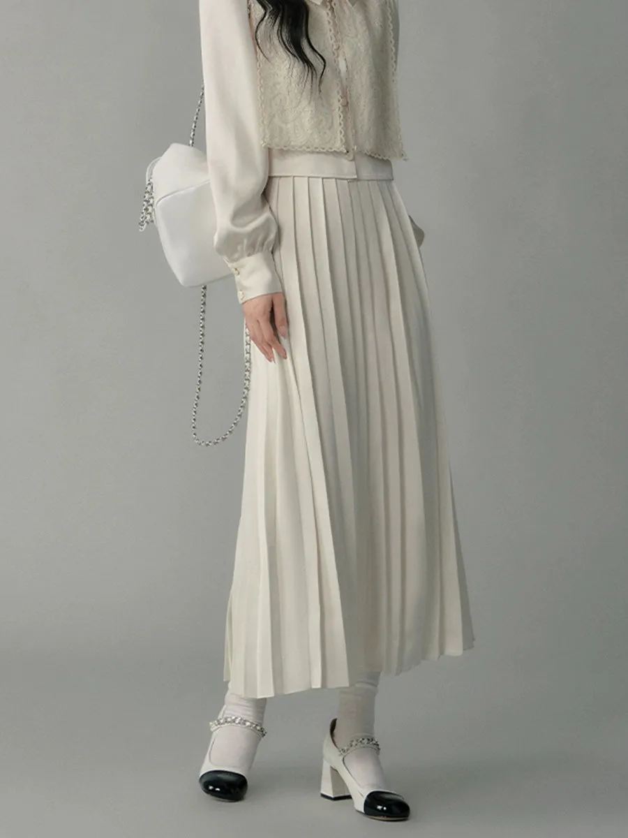 French retro pleated skirt