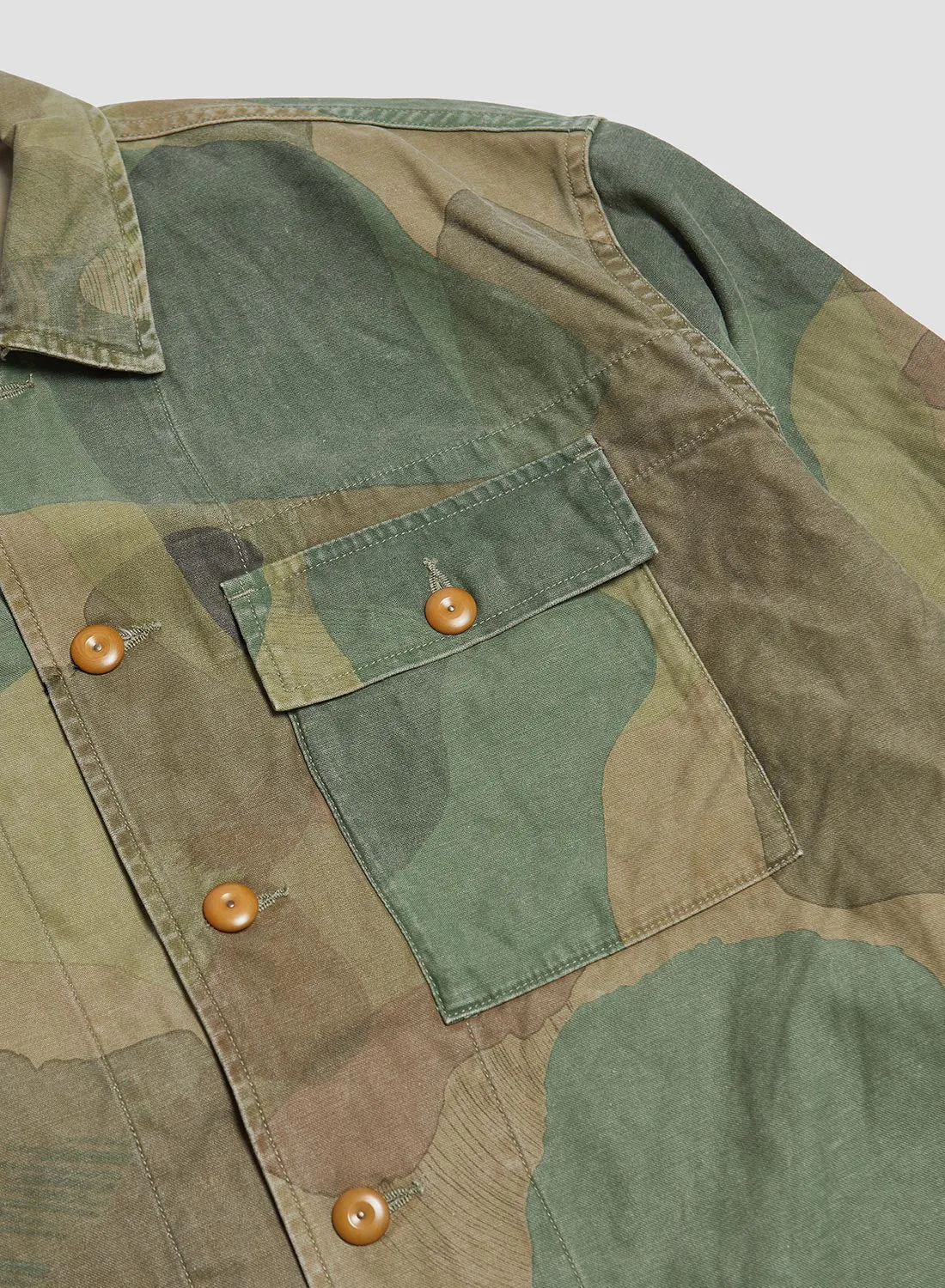 French Work Short Jacket Fade Camo in Green