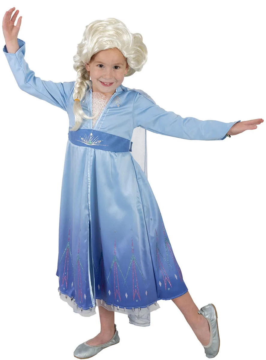 Frozen 2 Girls Premium Elsa Costume And Wig Set