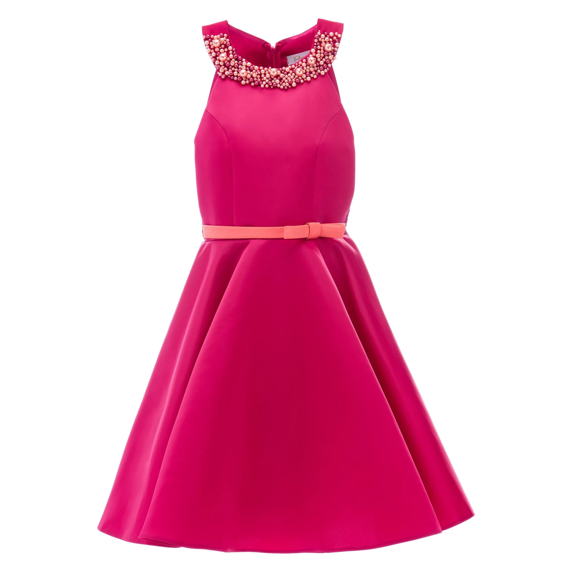 Fuchsia Cardona Pearl Halter Dress