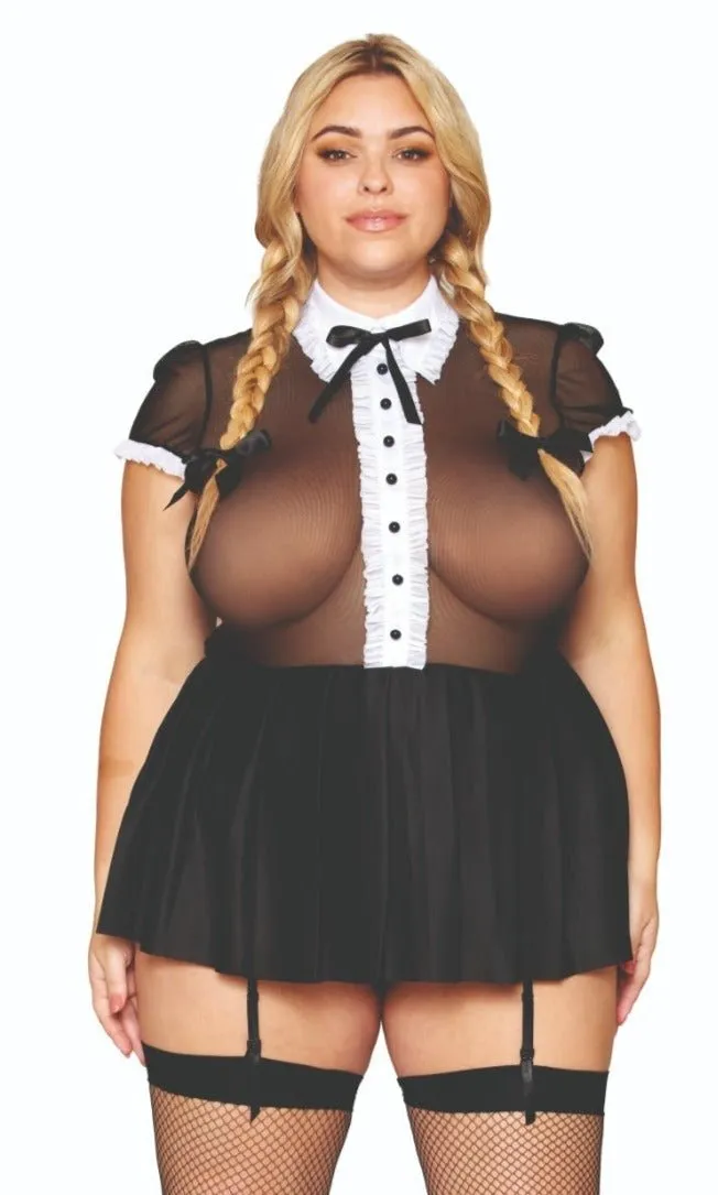 Full-Figured Gothic Classroom Tease Costume