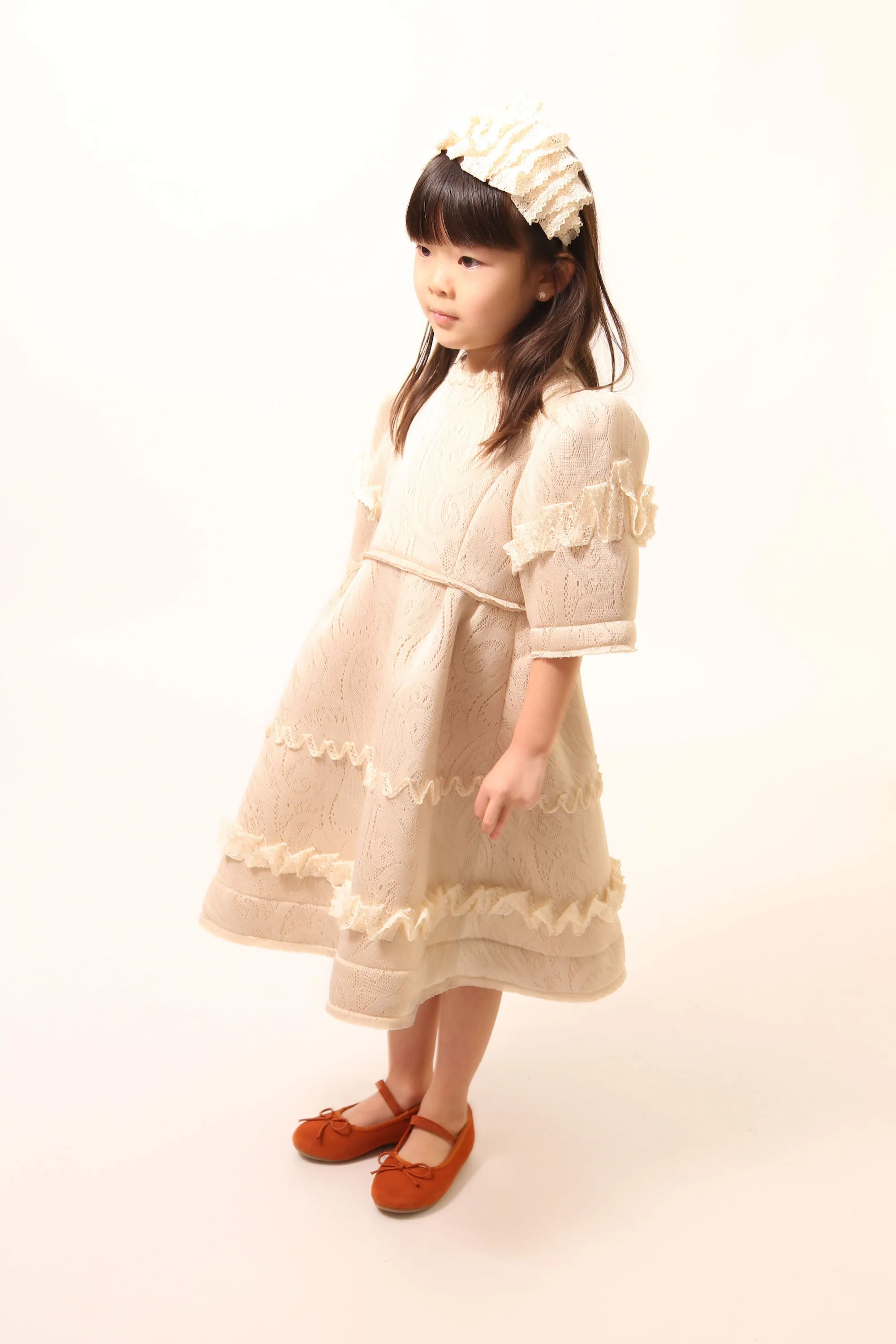 GAEL RUFFLED LACE FROCK