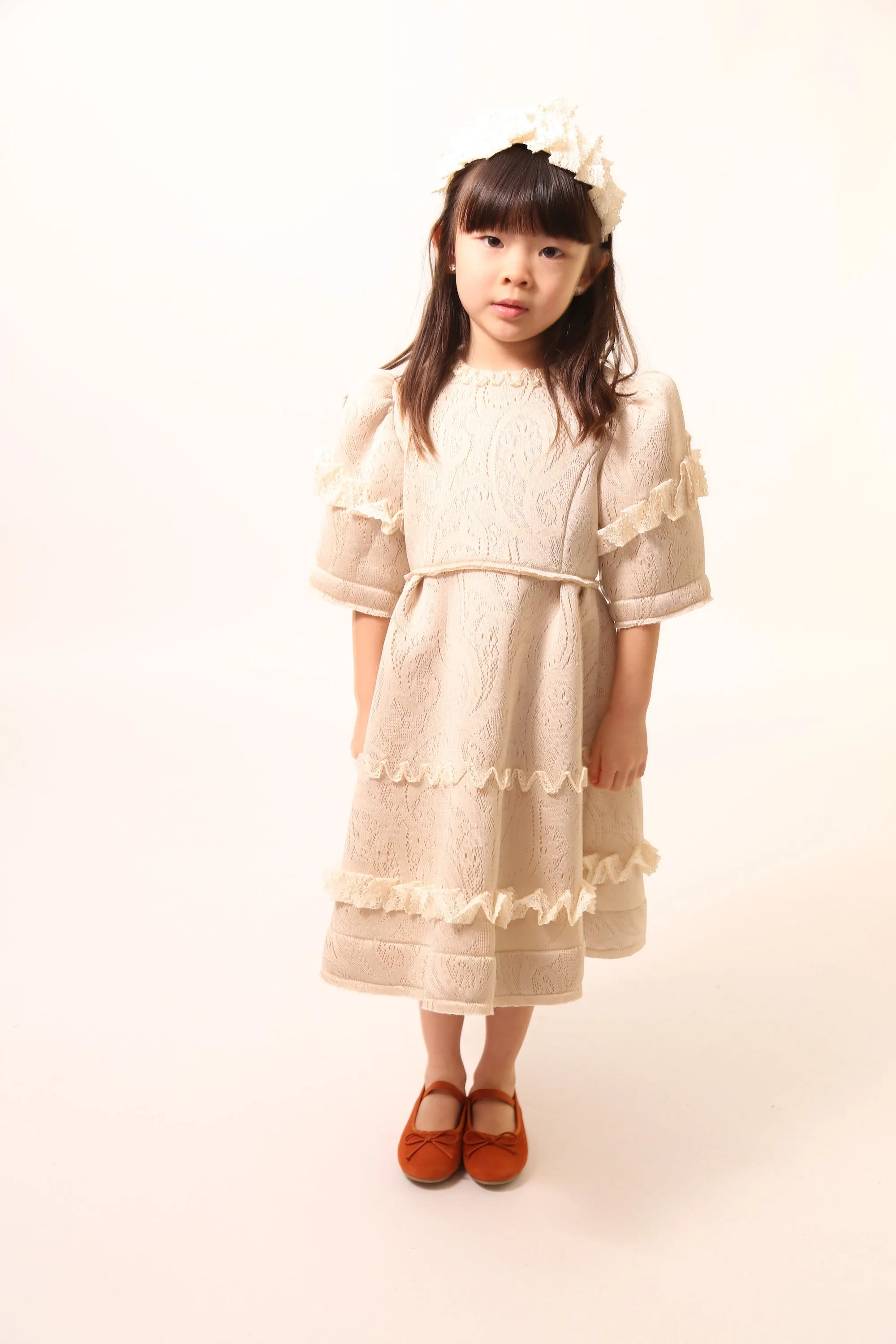 GAEL RUFFLED LACE FROCK