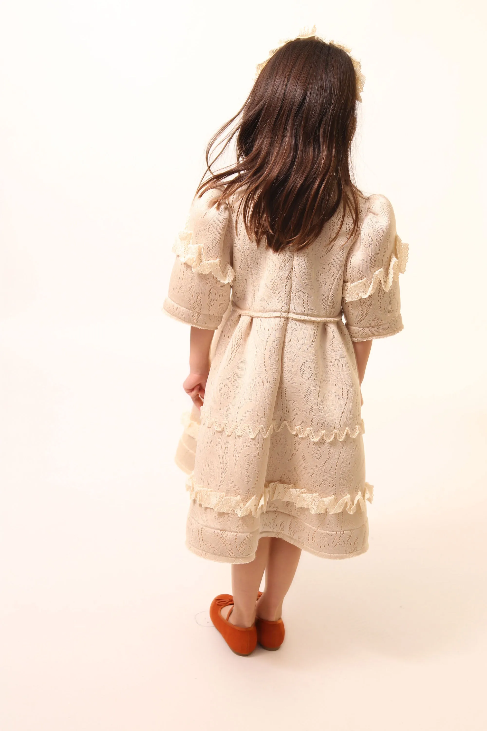 GAEL RUFFLED LACE FROCK