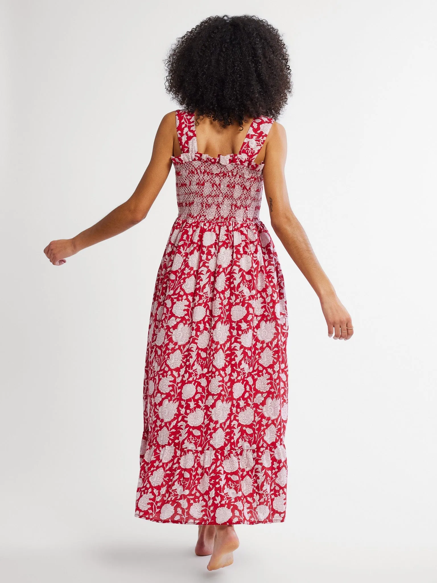 Garden Dress in Red Zinnia