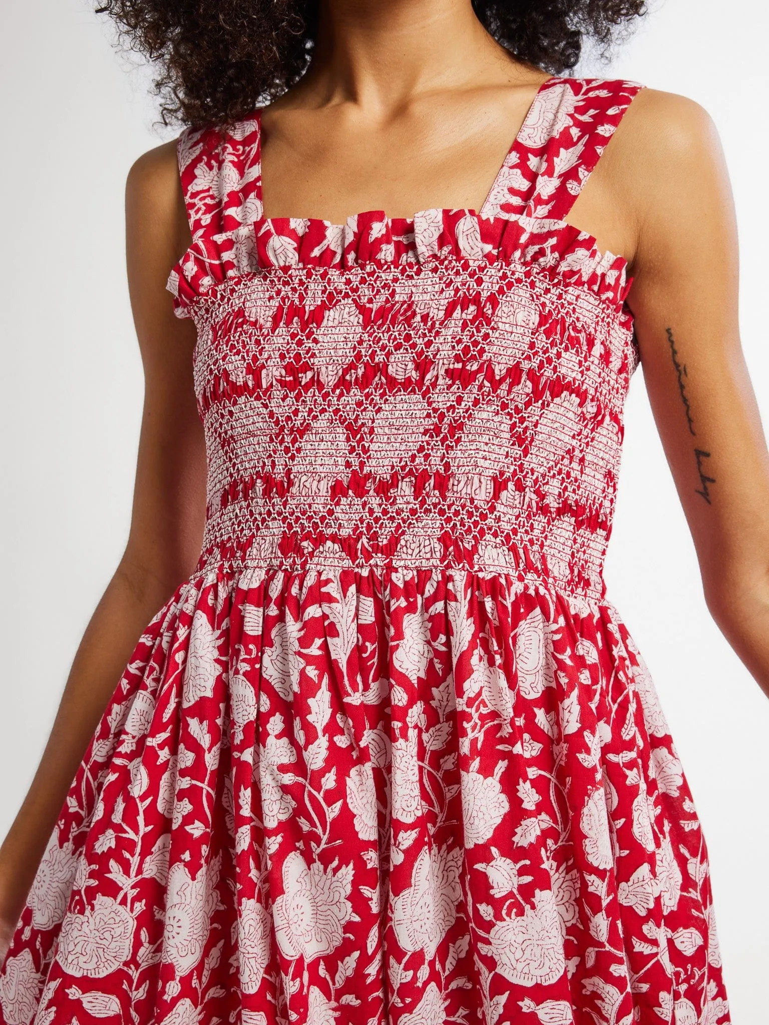 Garden Dress in Red Zinnia