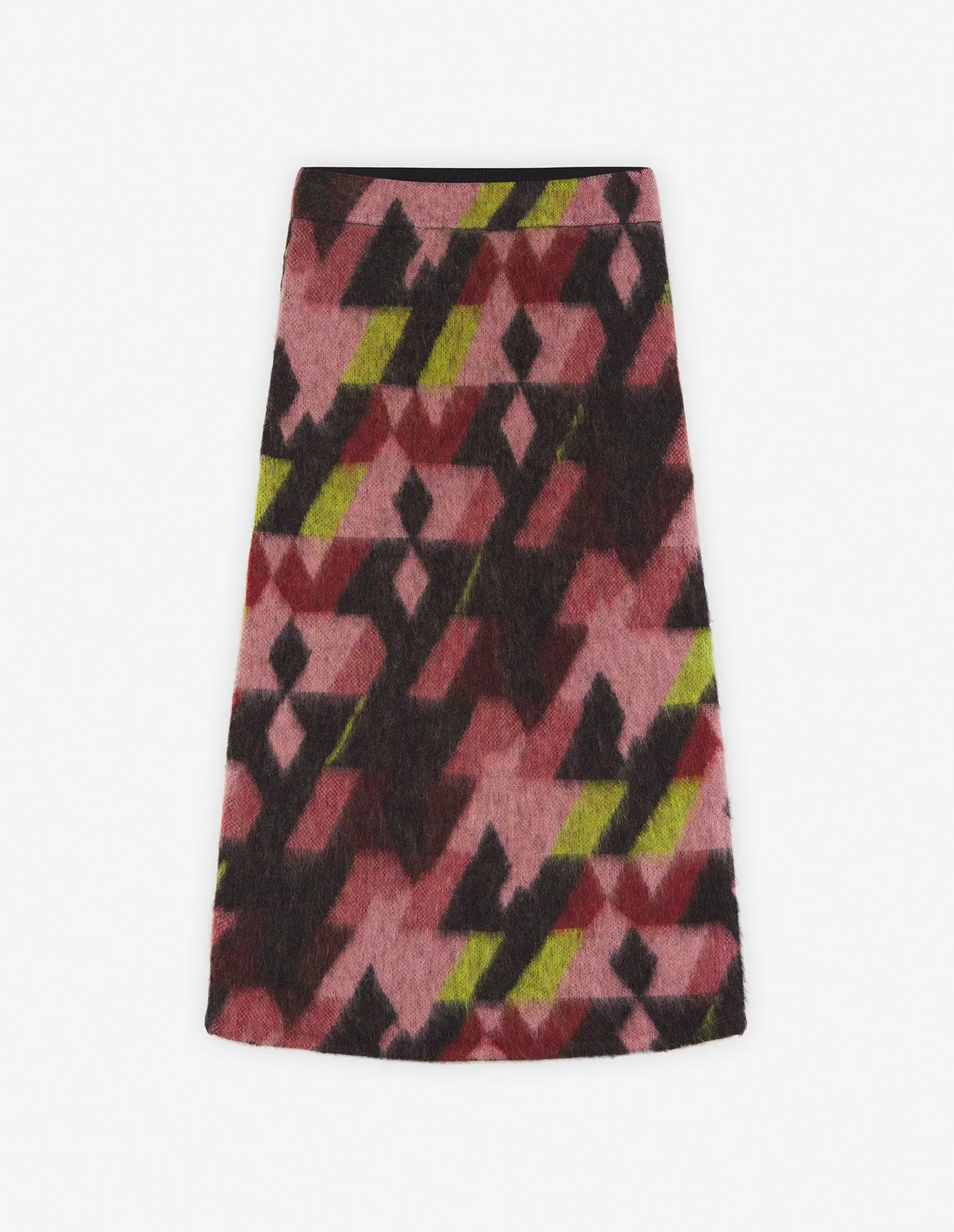 GRAPHIC MOHAIR JACQUARD LONG SKIRT