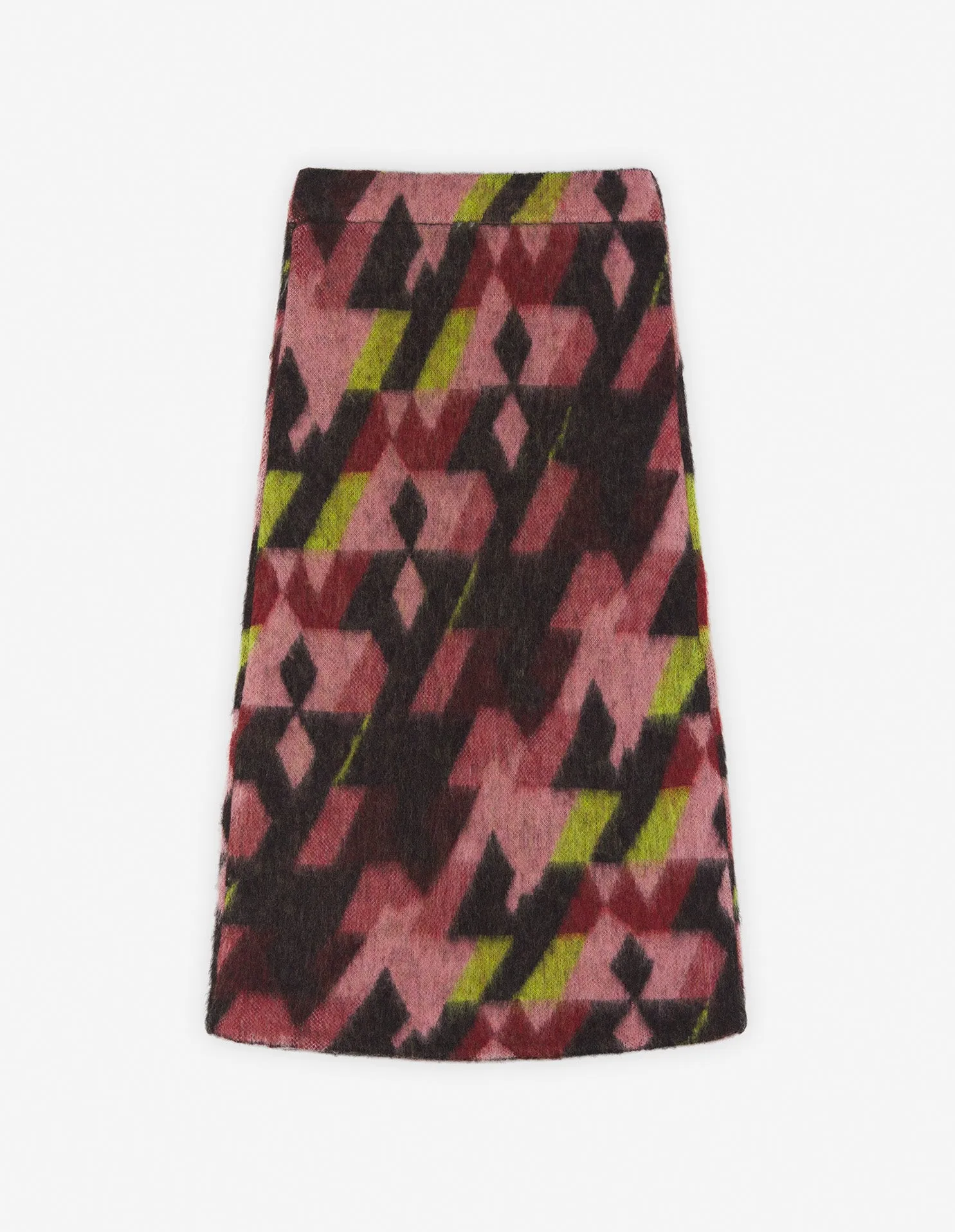 GRAPHIC MOHAIR JACQUARD LONG SKIRT