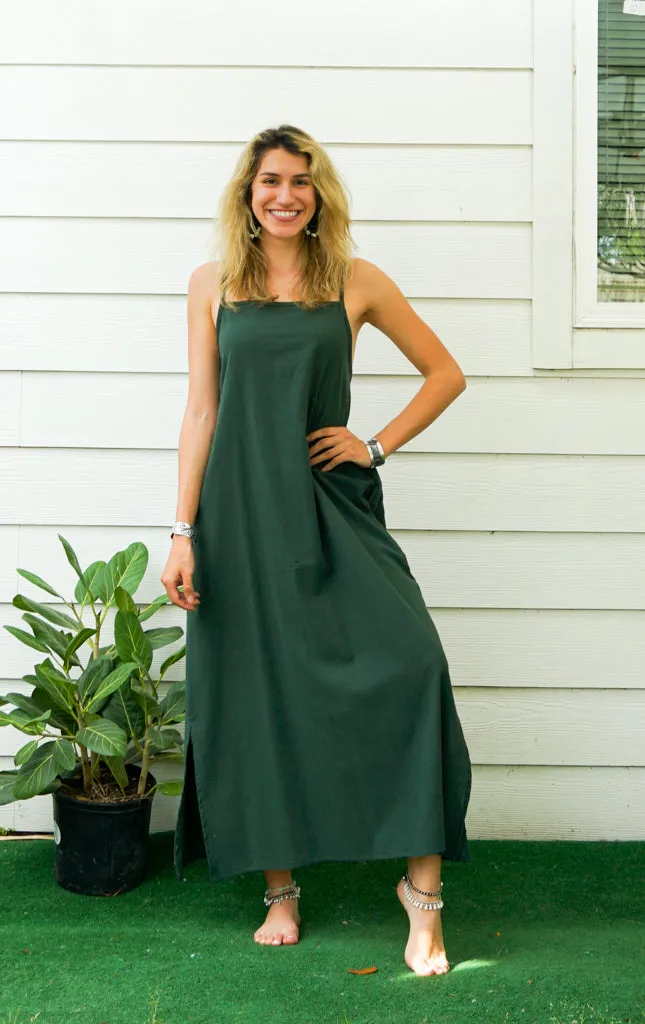 Green Cotton Boho SunDress