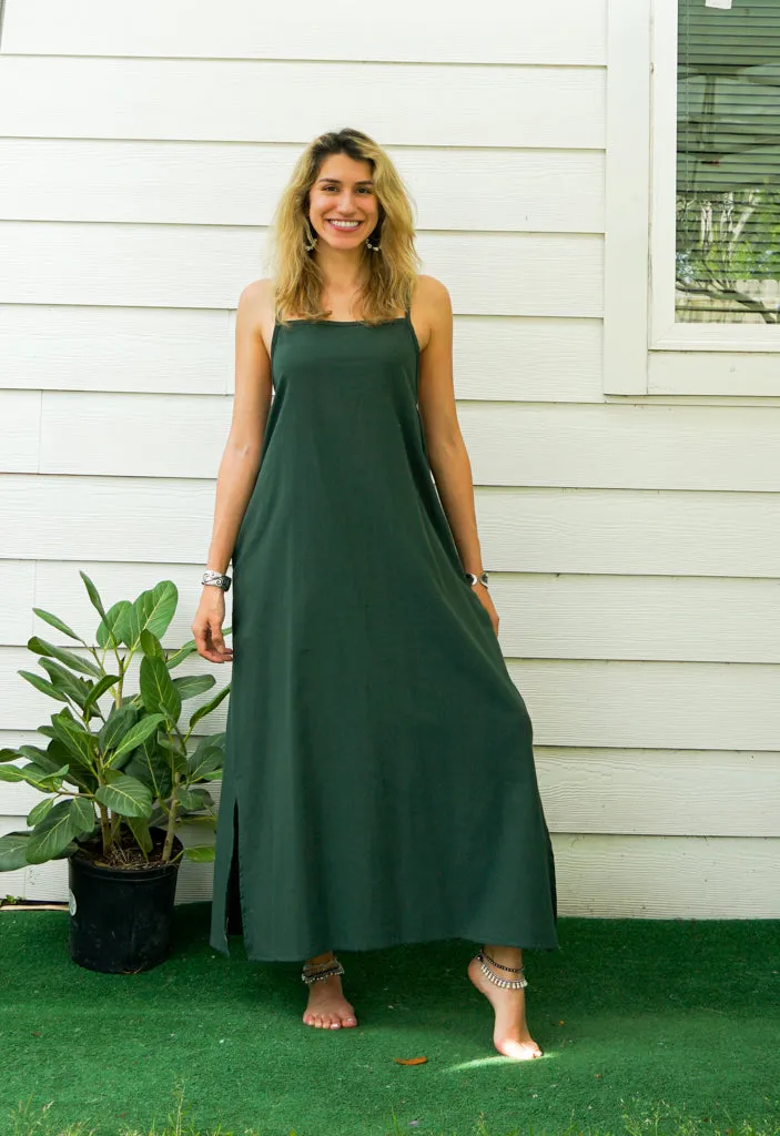 Green Cotton Boho SunDress