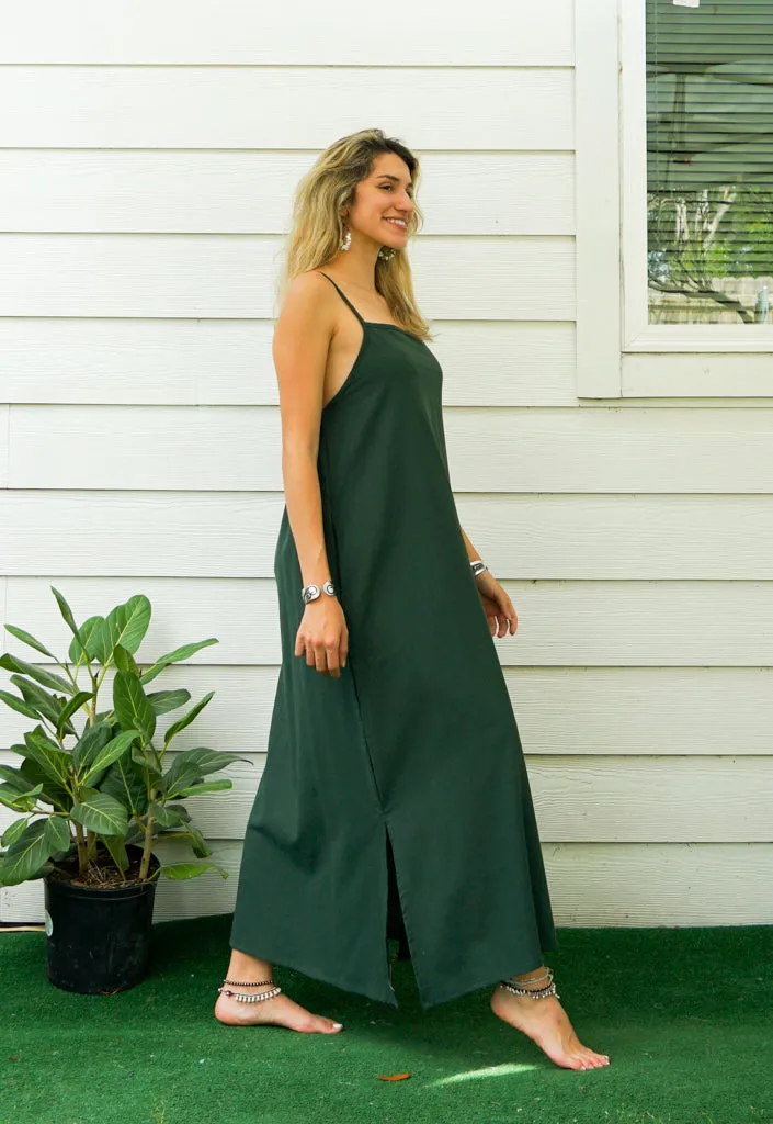 Green Cotton Boho SunDress