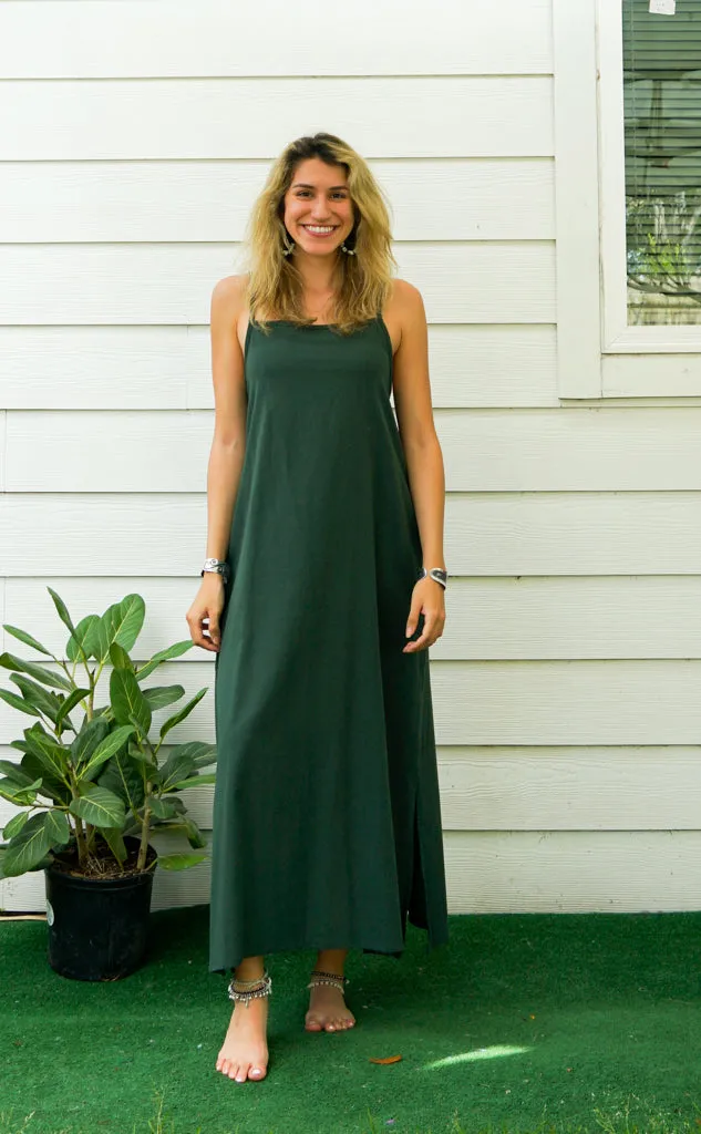 Green Cotton Boho SunDress