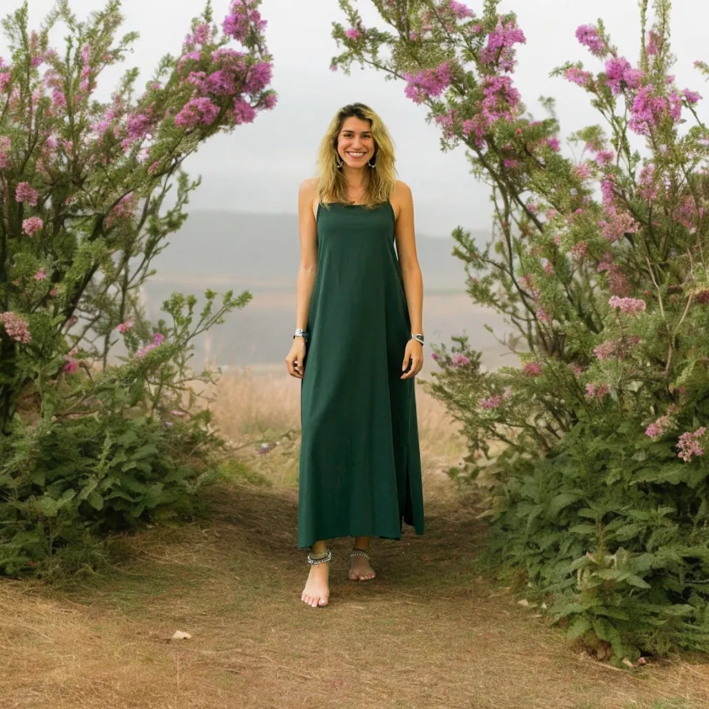 Green Cotton Boho SunDress