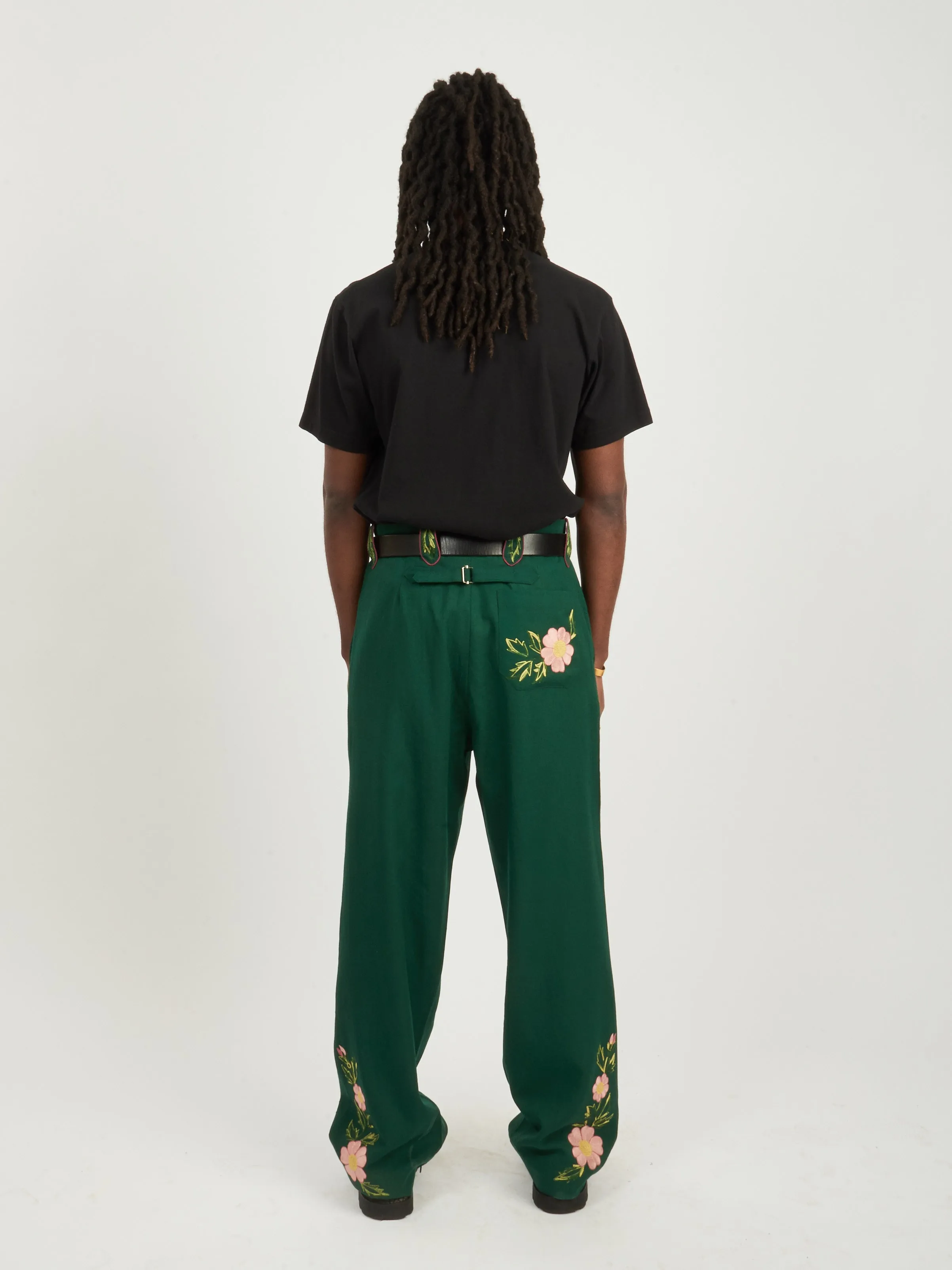 Green/Multi Prarie Rose Trouser