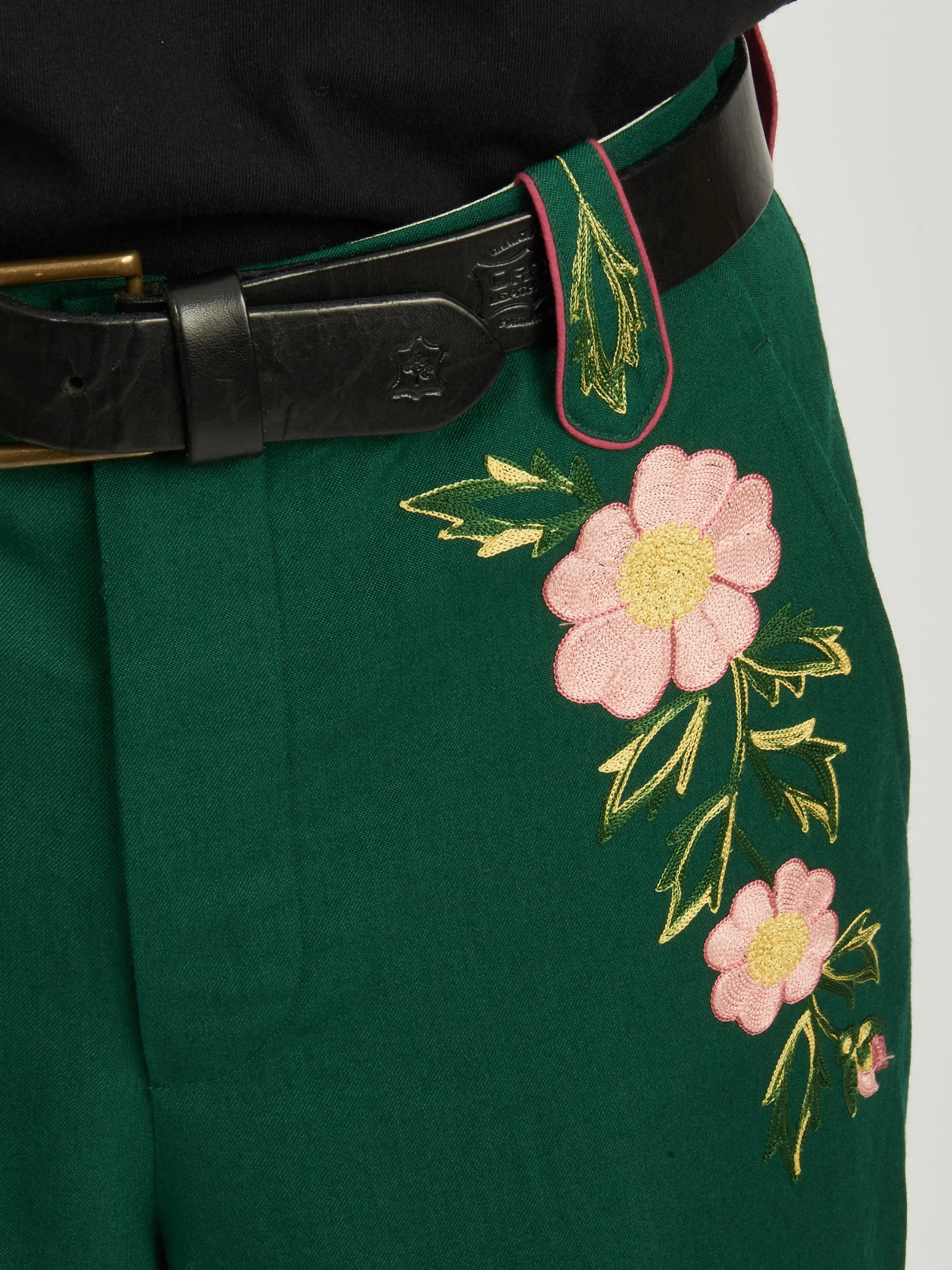 Green/Multi Prarie Rose Trouser