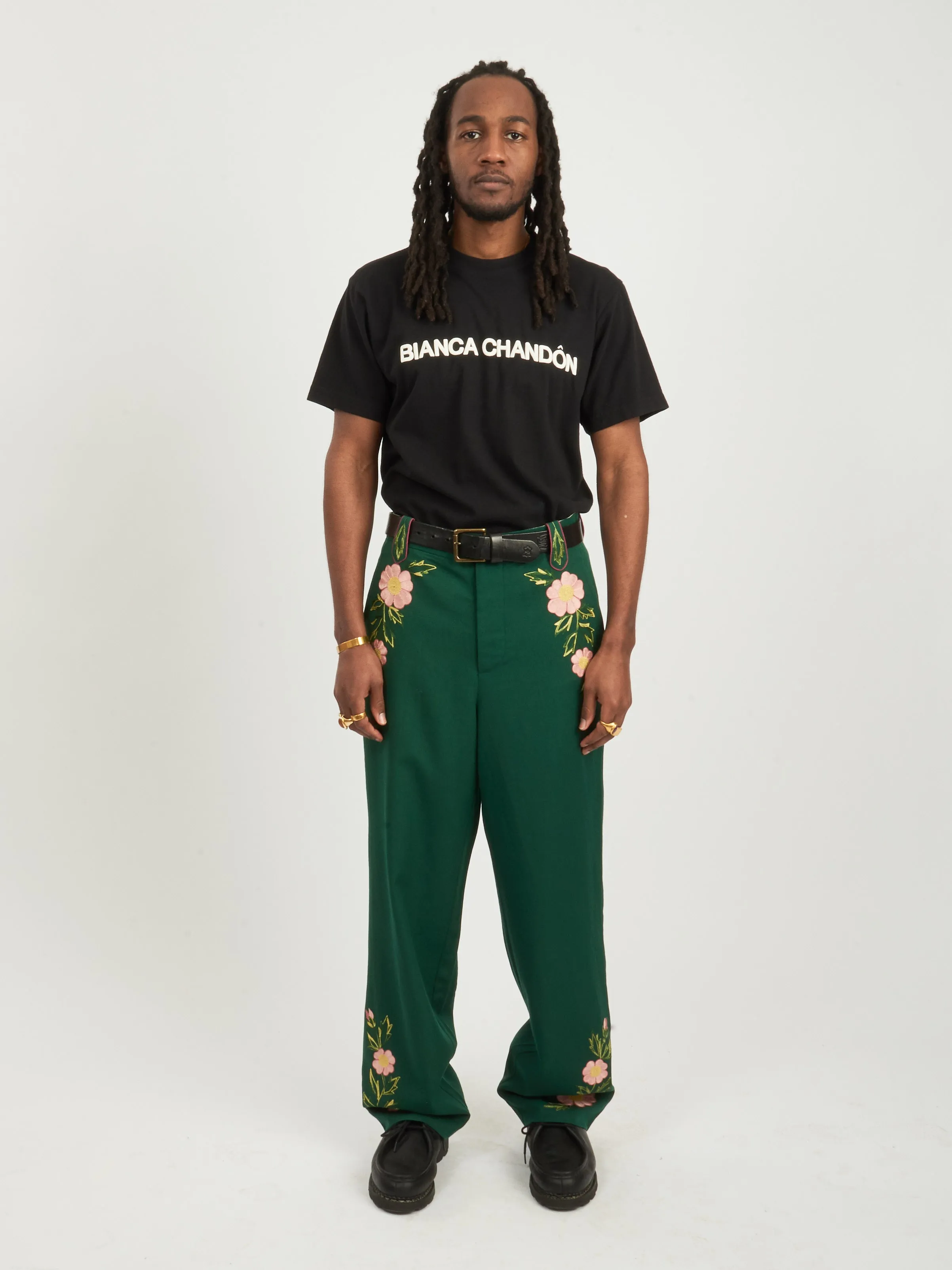 Green/Multi Prarie Rose Trouser