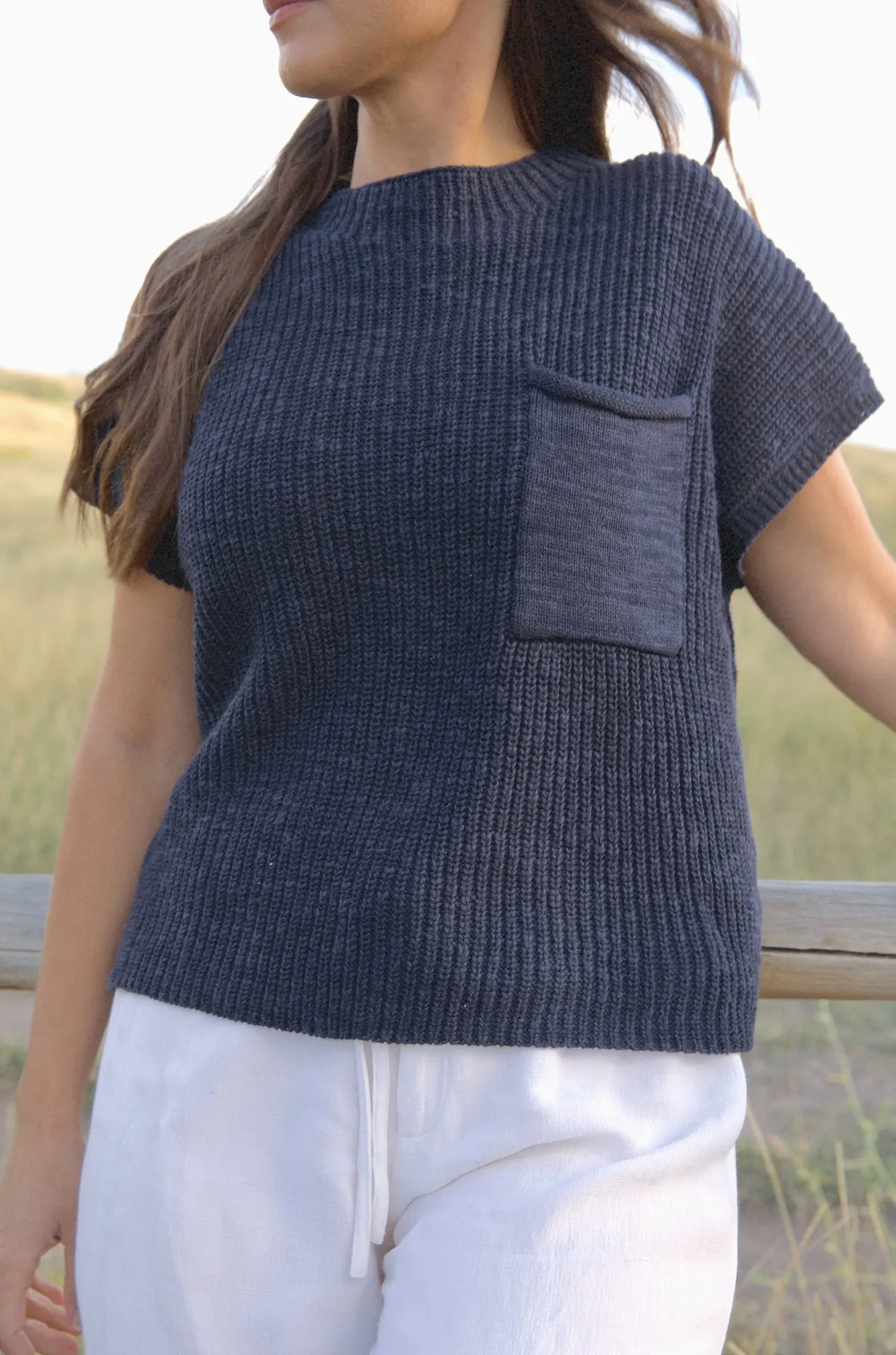 Haven Blue Short Sleeve Sweater