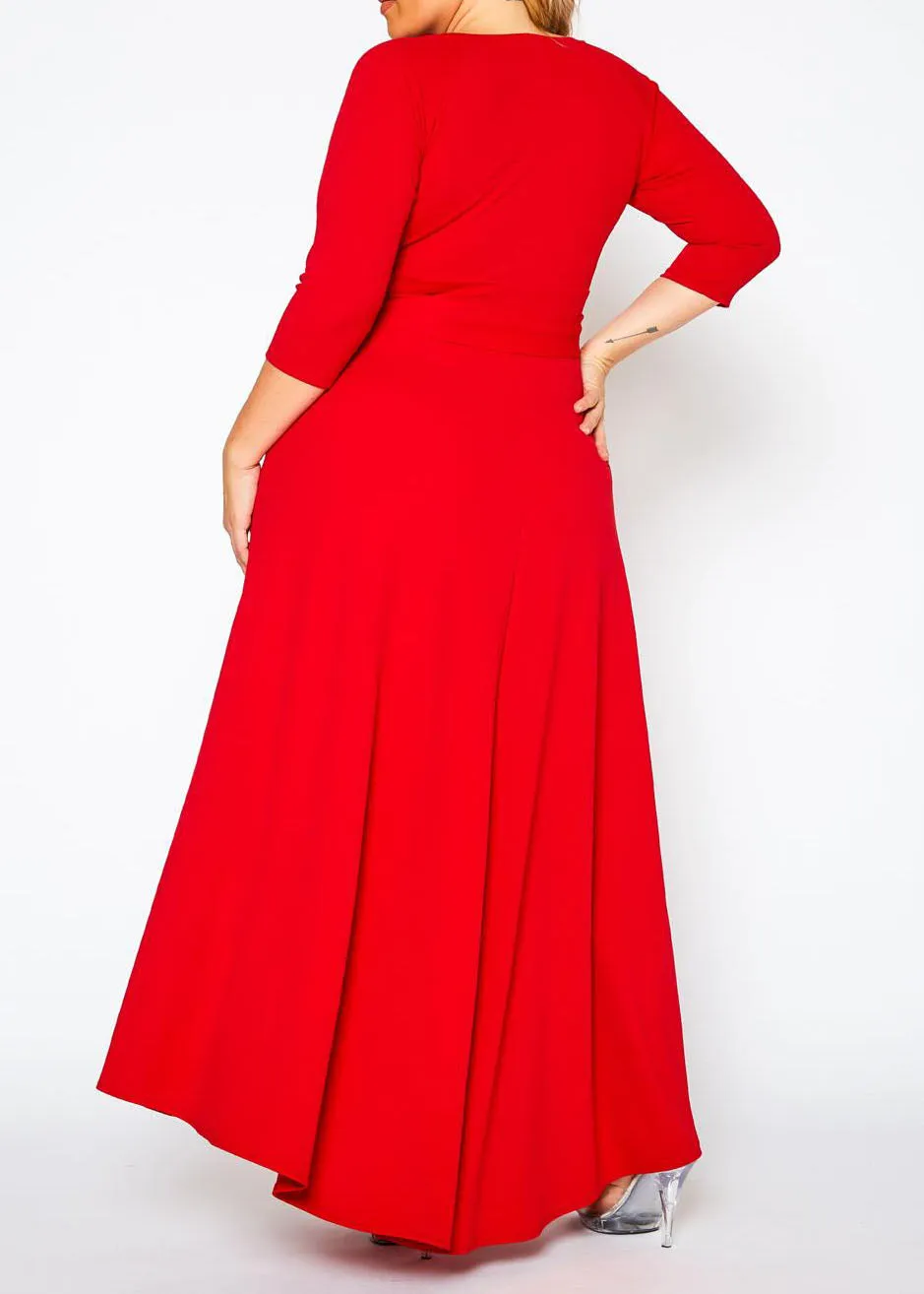 Hi Curvy Plus Size Women Effortless Fit & Flare Maxi Dress