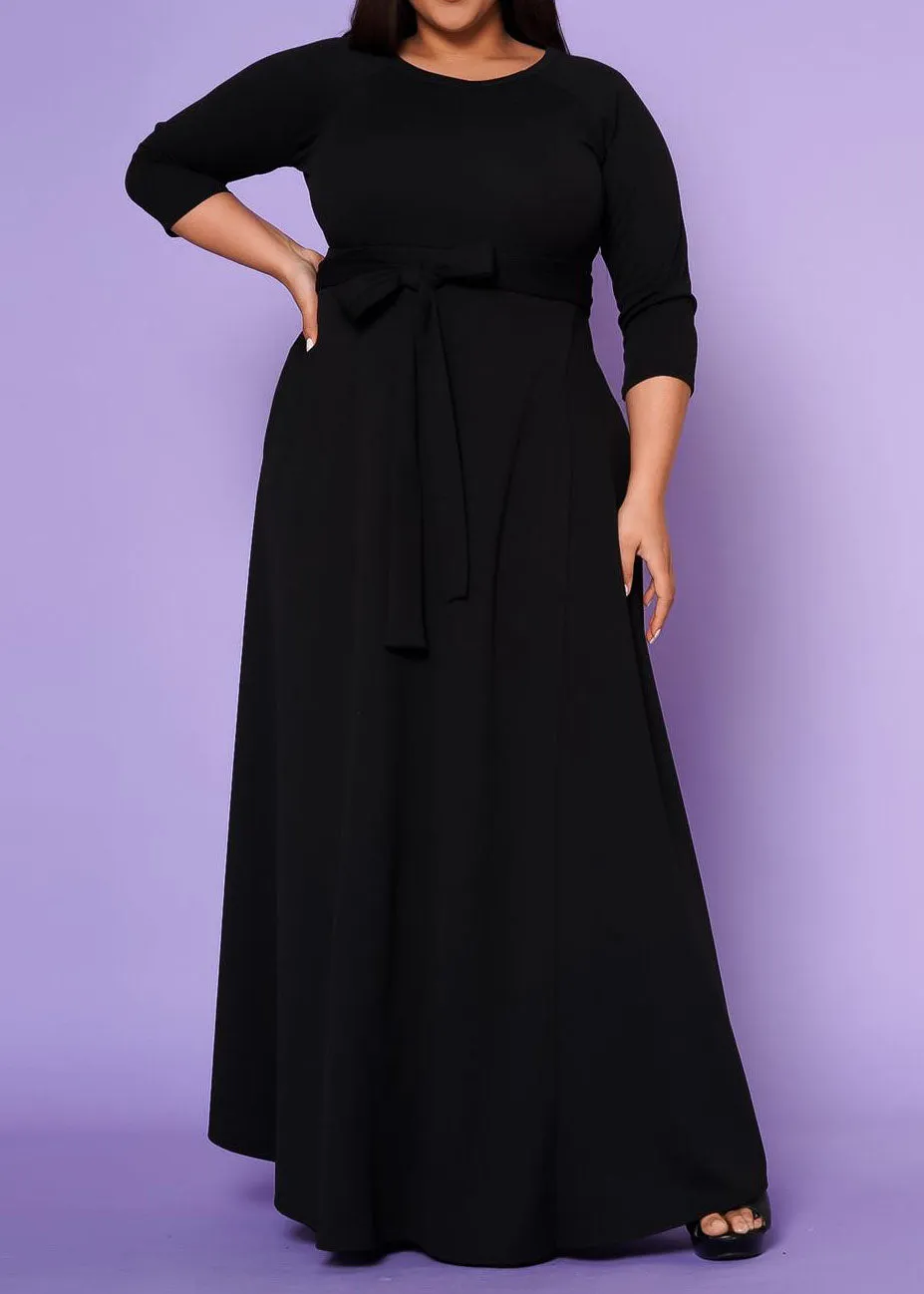 Hi Curvy Plus Size Women Effortless Fit & Flare Maxi Dress