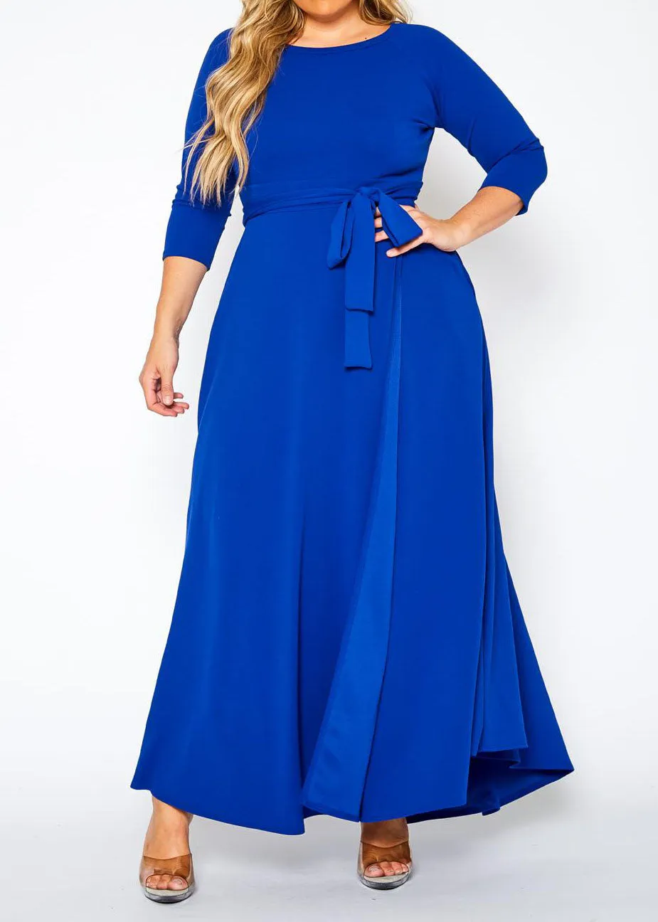 Hi Curvy Plus Size Women Effortless Fit & Flare Maxi Dress