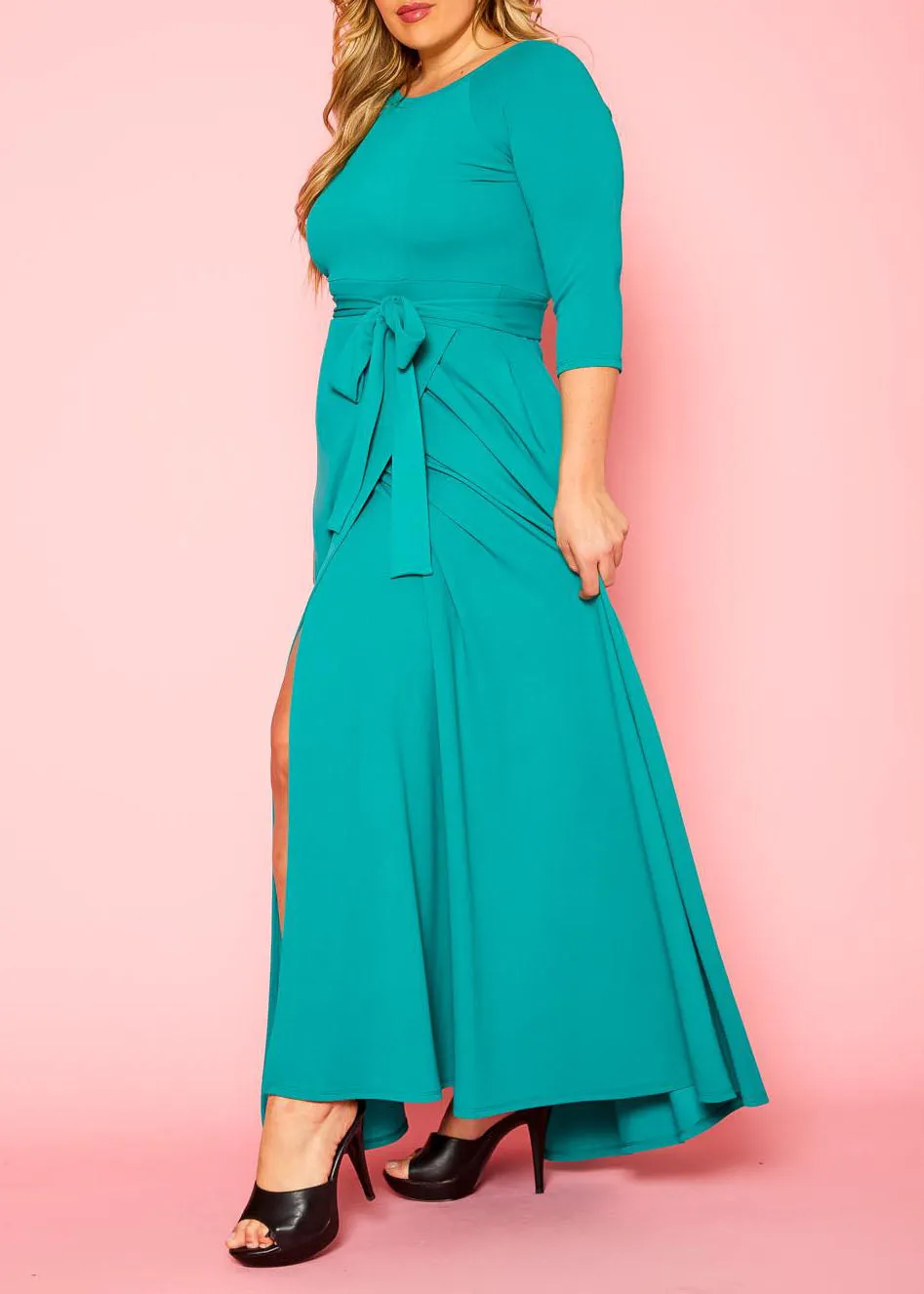 Hi Curvy Plus Size Women Effortless Fit & Flare Maxi Dress